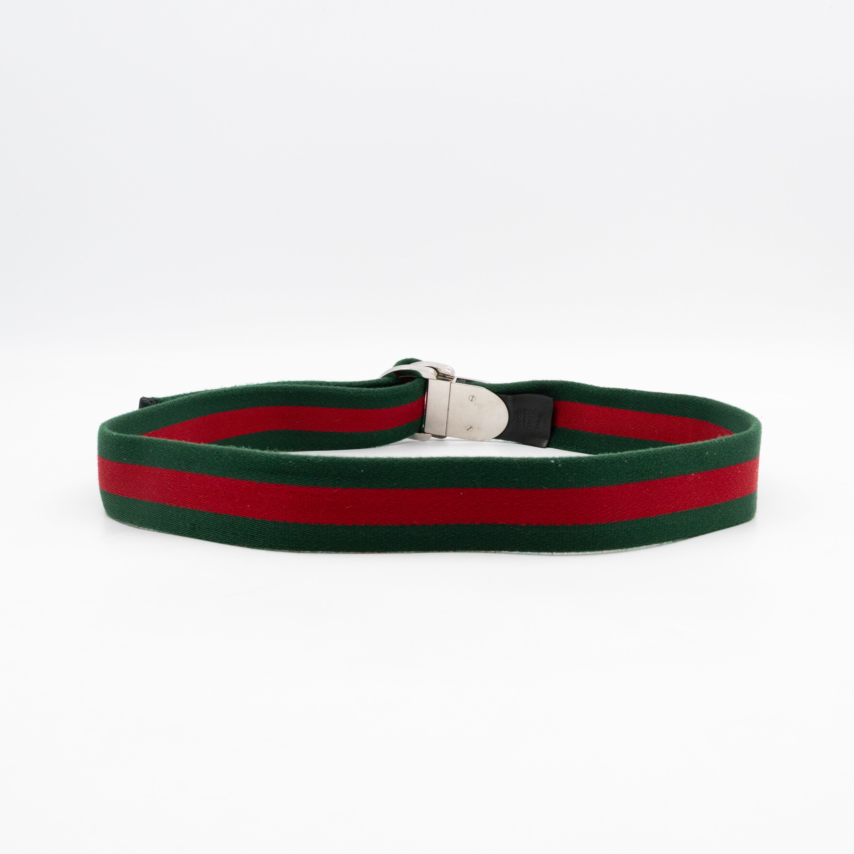 Web Stripe Canvas Belt 100 cm Red & Green
