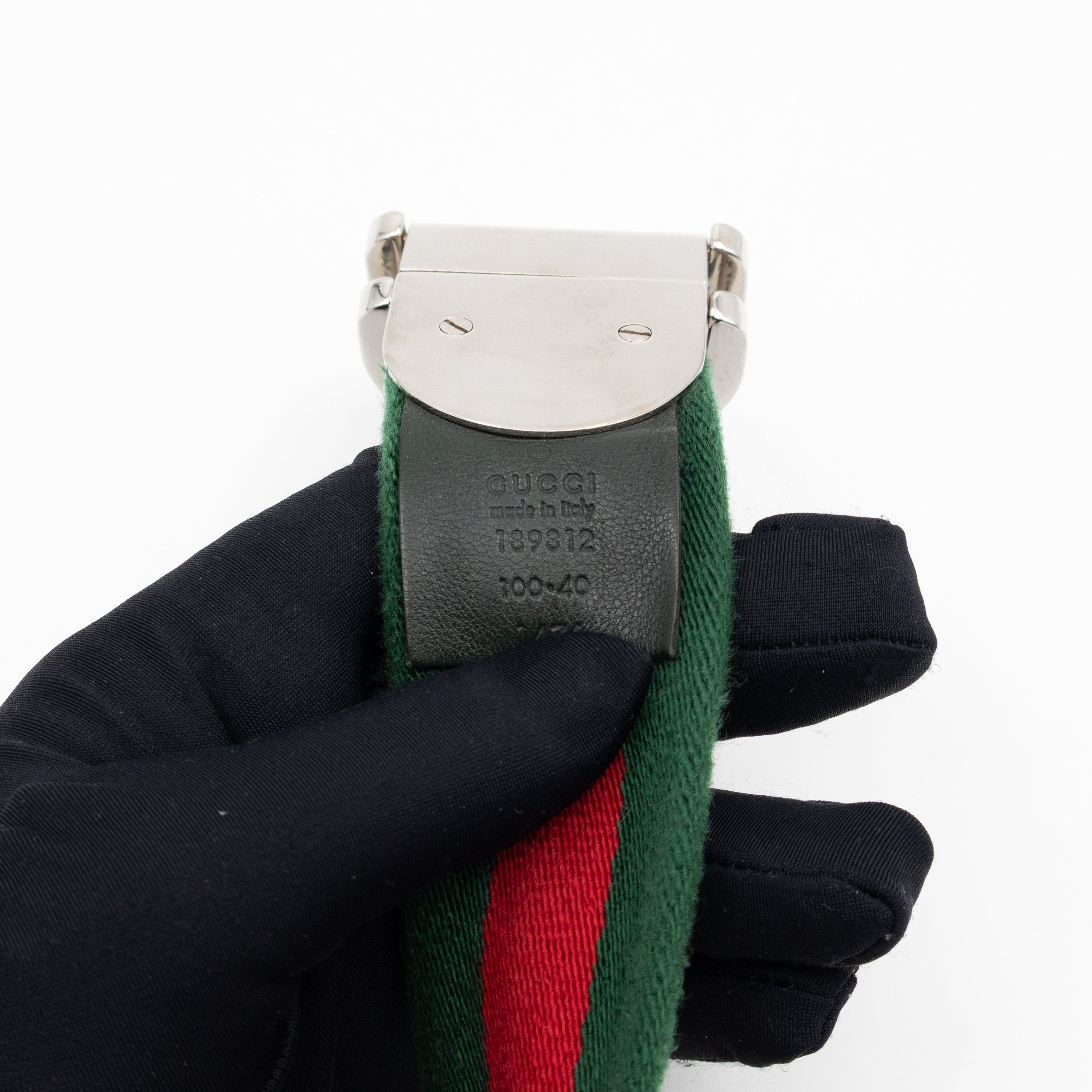 Web Stripe Canvas Belt 100 cm Red & Green