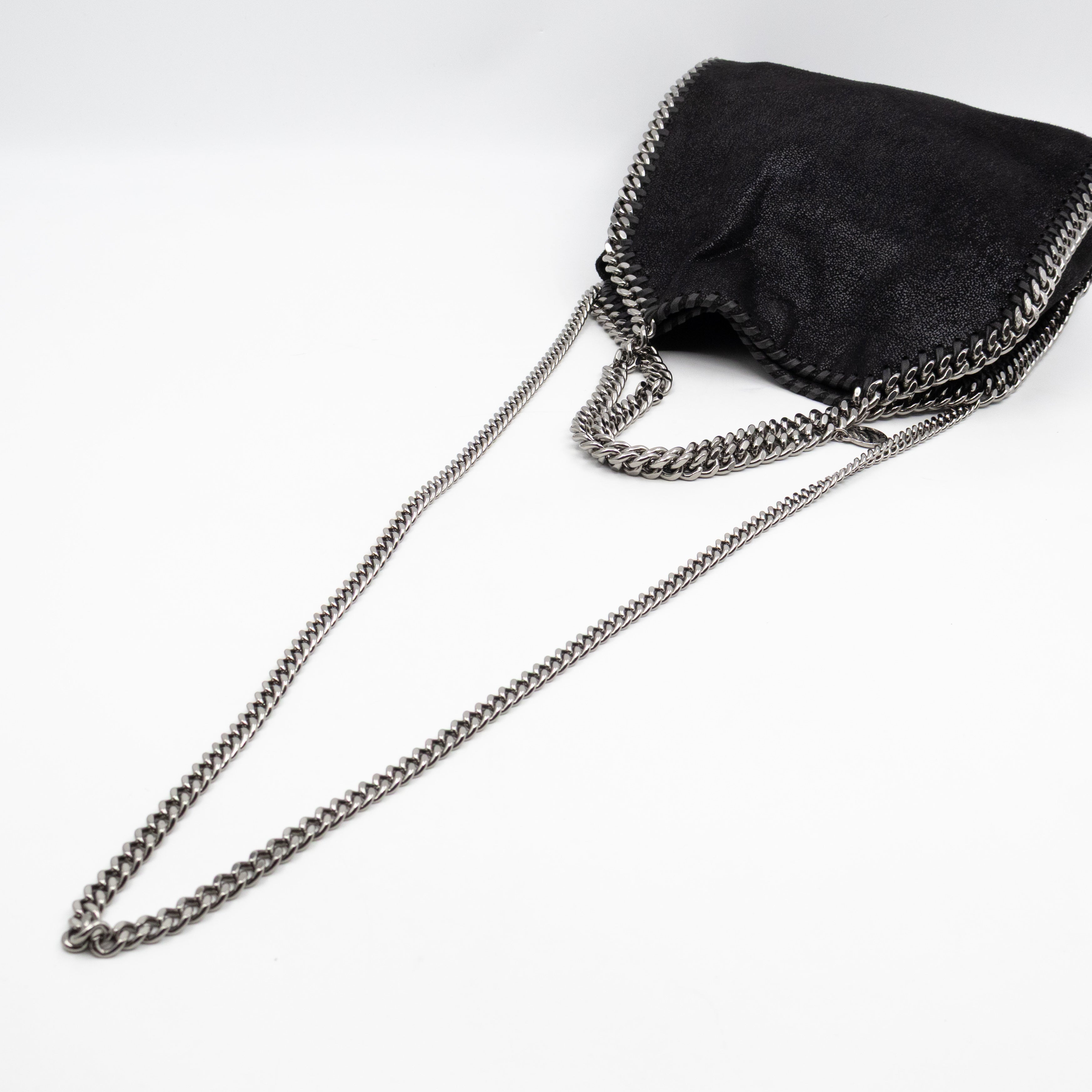 Falabella Fold Over Mini Tote Black