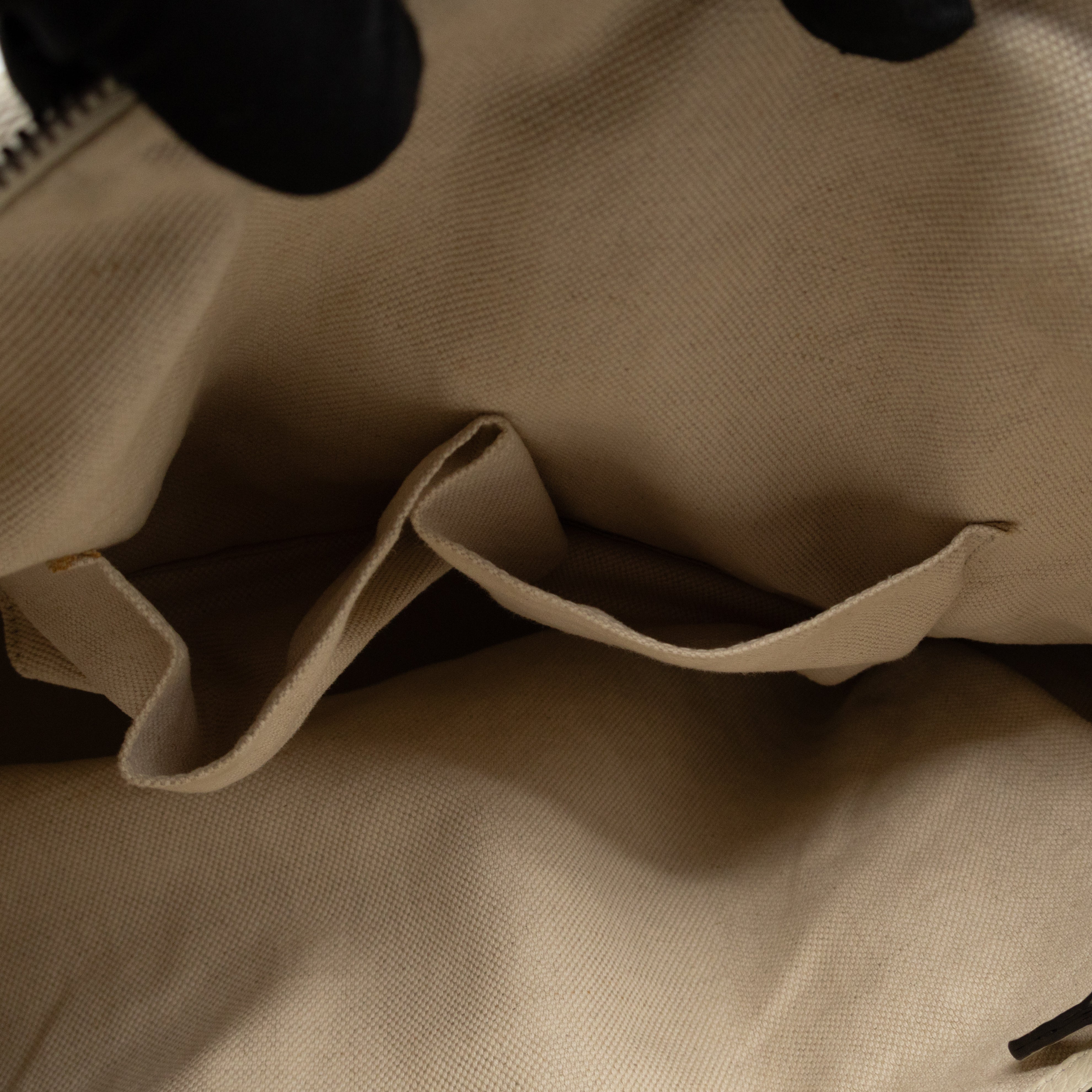 Twill Top Handle Bag White Pebbled Leather