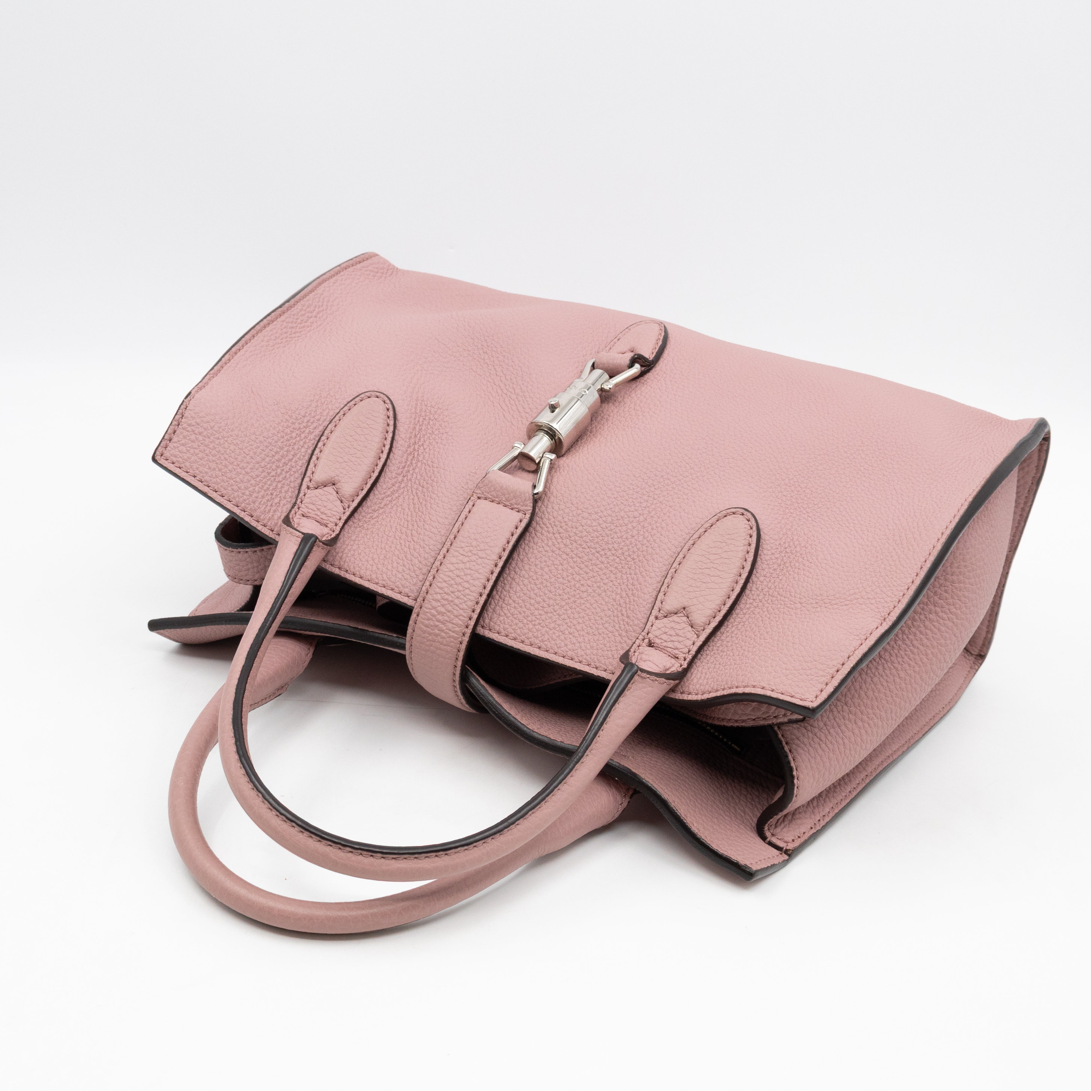 New Jackie Top Handle Bag Pink Leather