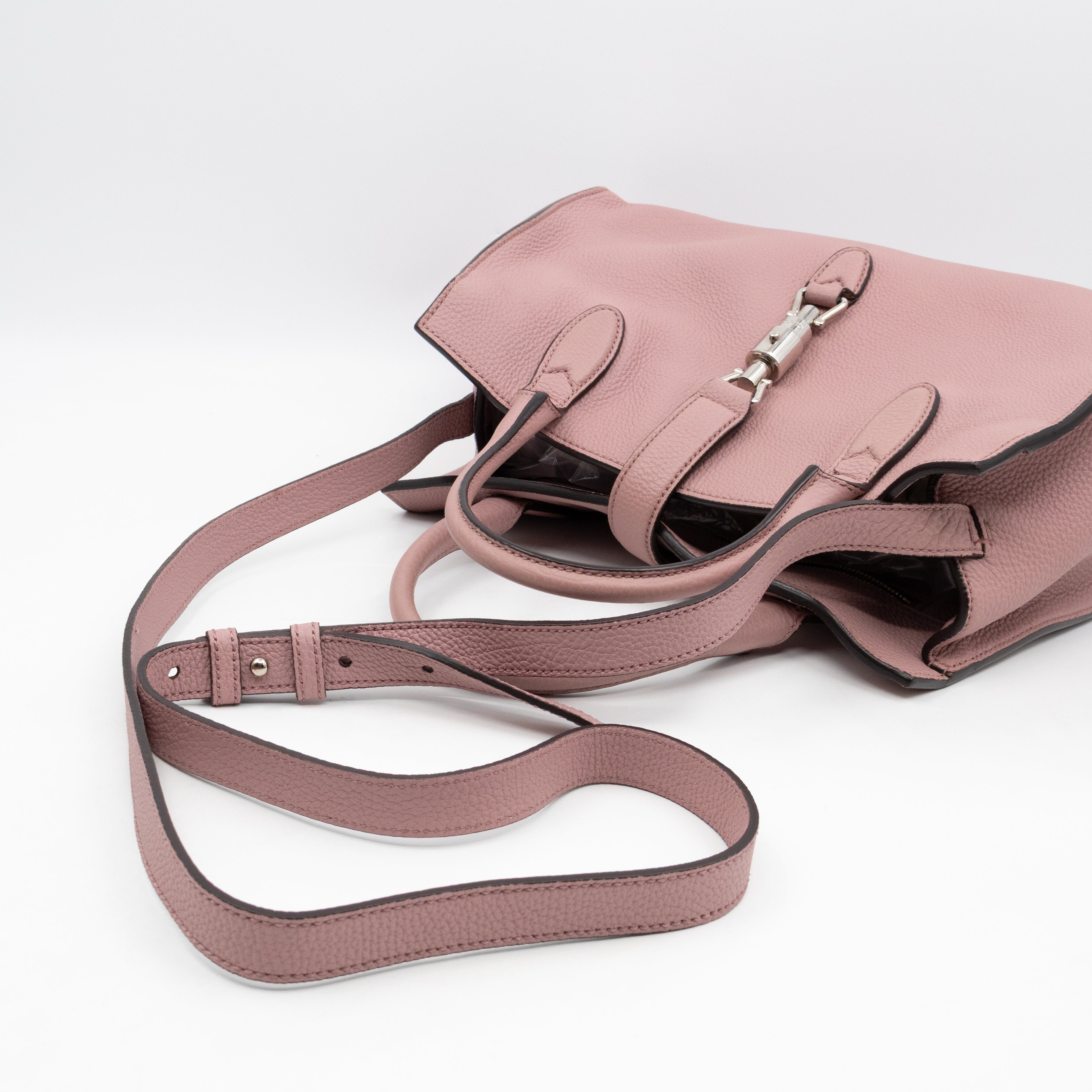 New Jackie Top Handle Bag Pink Leather