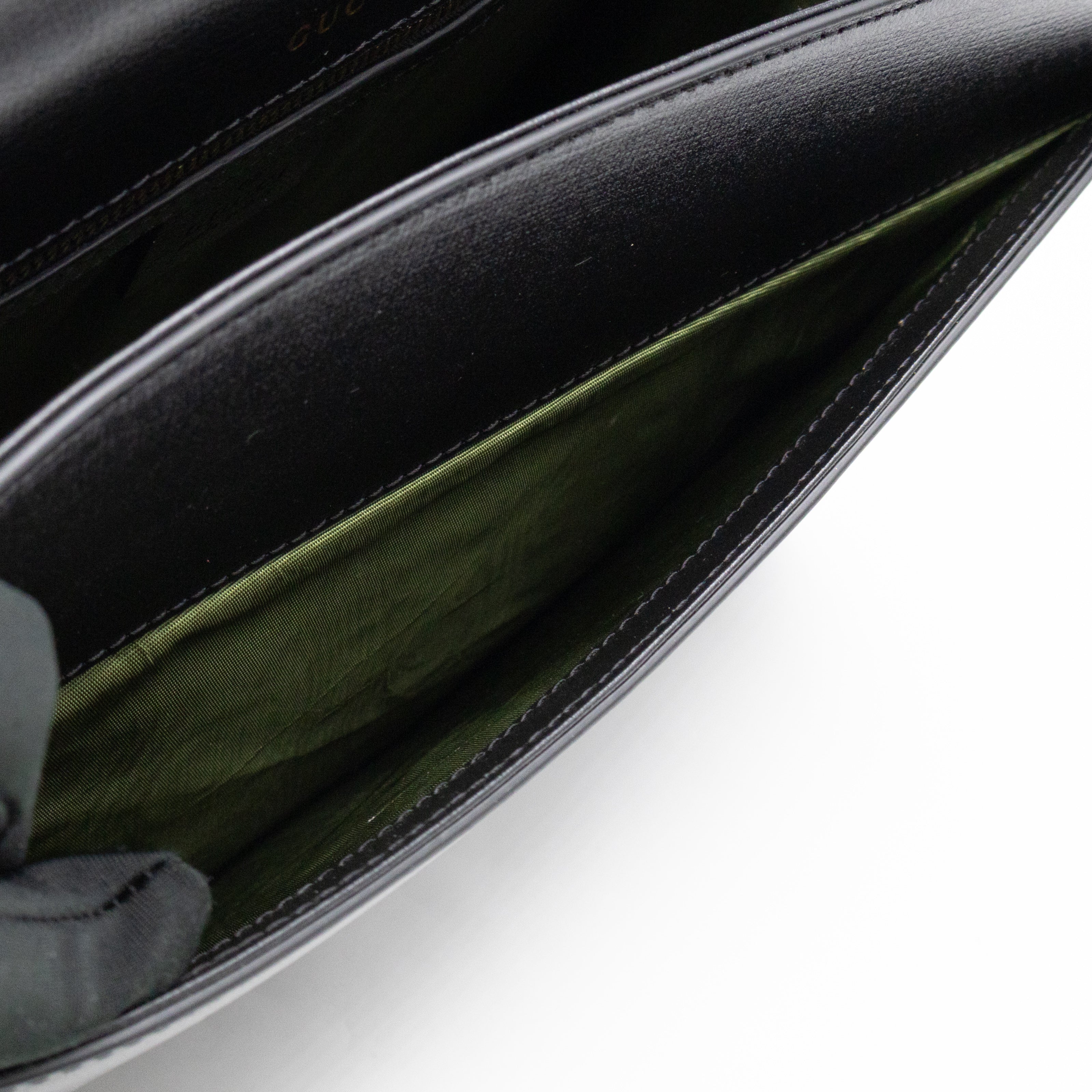 GG Ring Shoulder Bag Black Leather