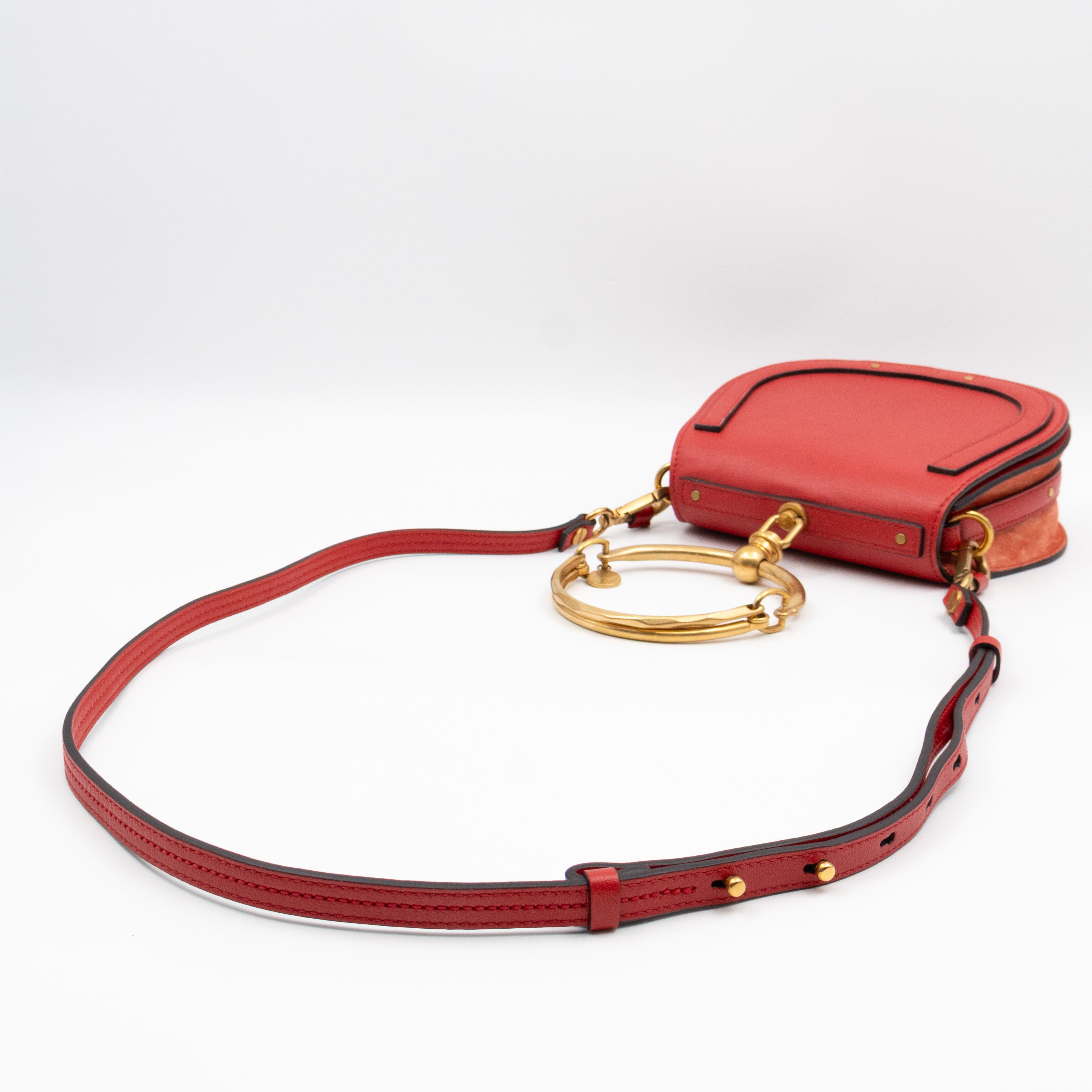 Small Nile Bracelet Bag Red Leather
