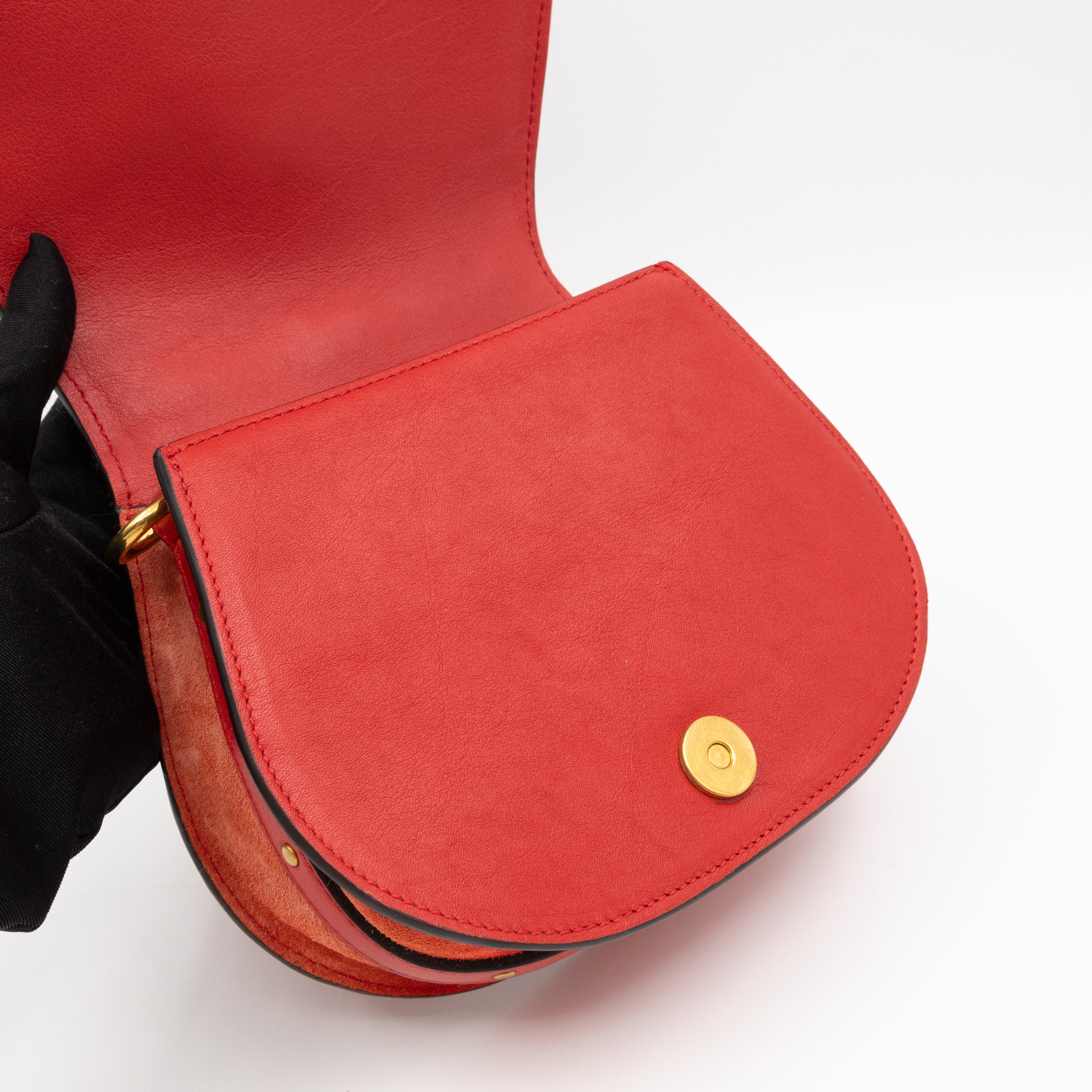 Small Nile Bracelet Bag Red Leather