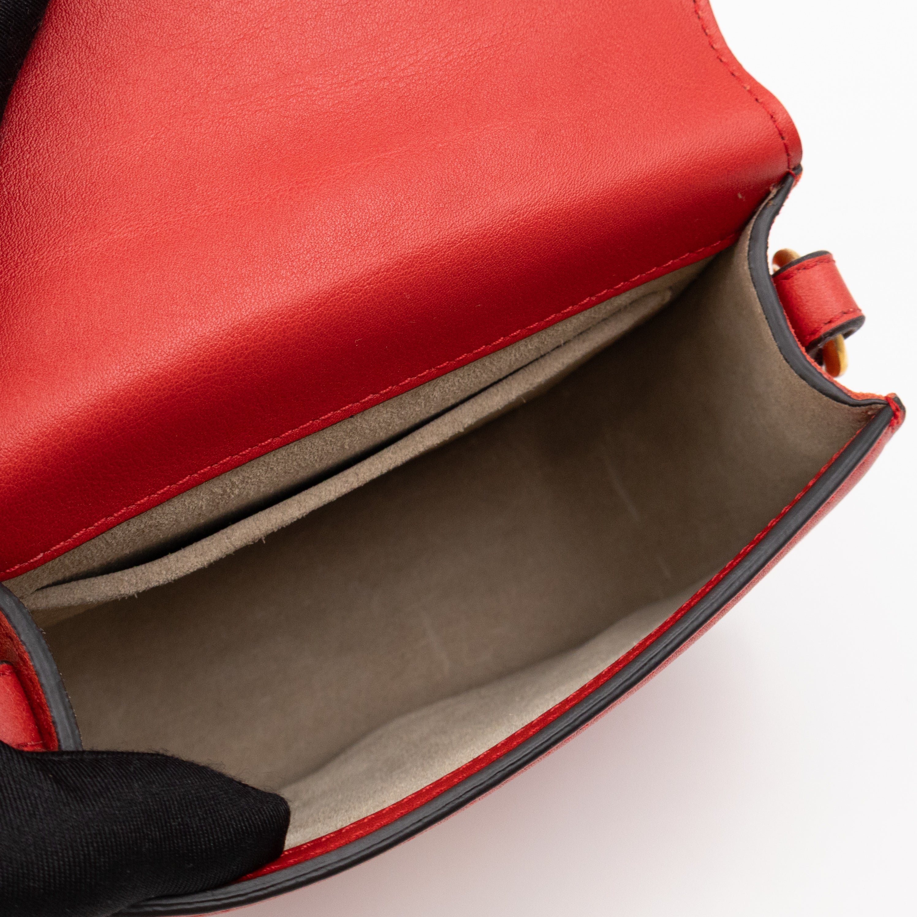 Small Nile Bracelet Bag Red Leather