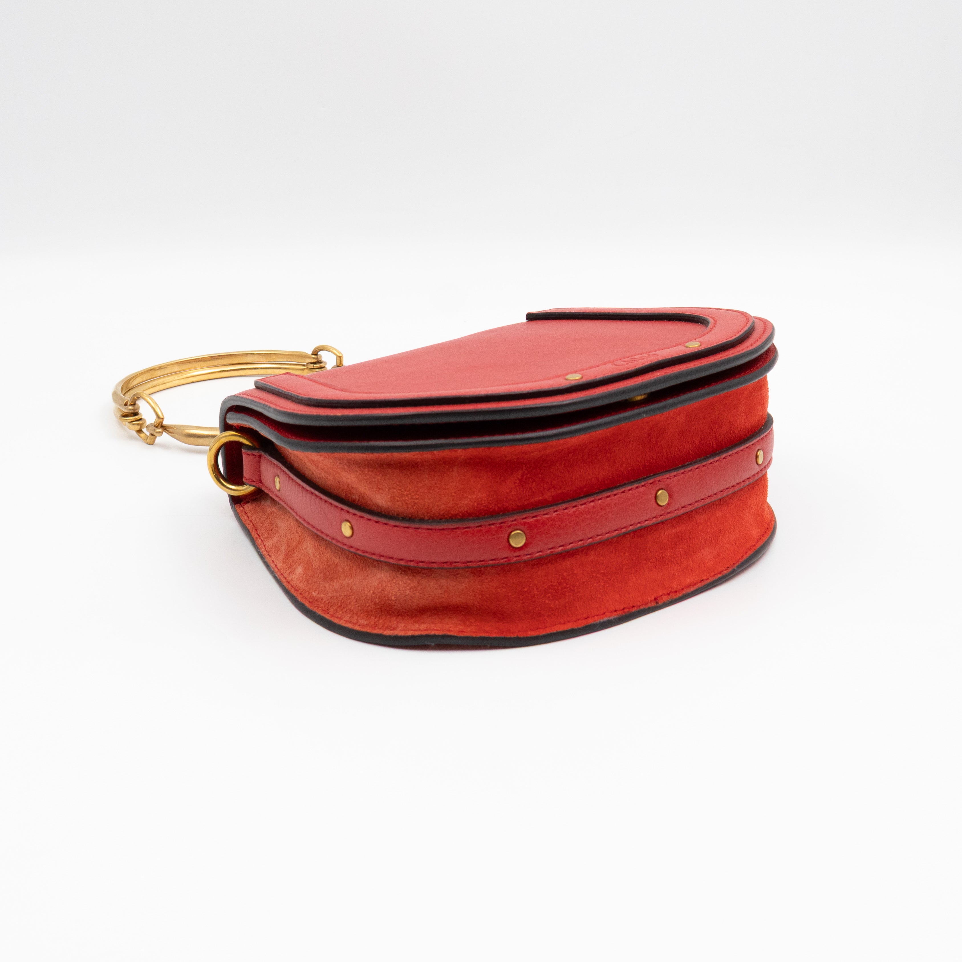 Small Nile Bracelet Bag Red Leather