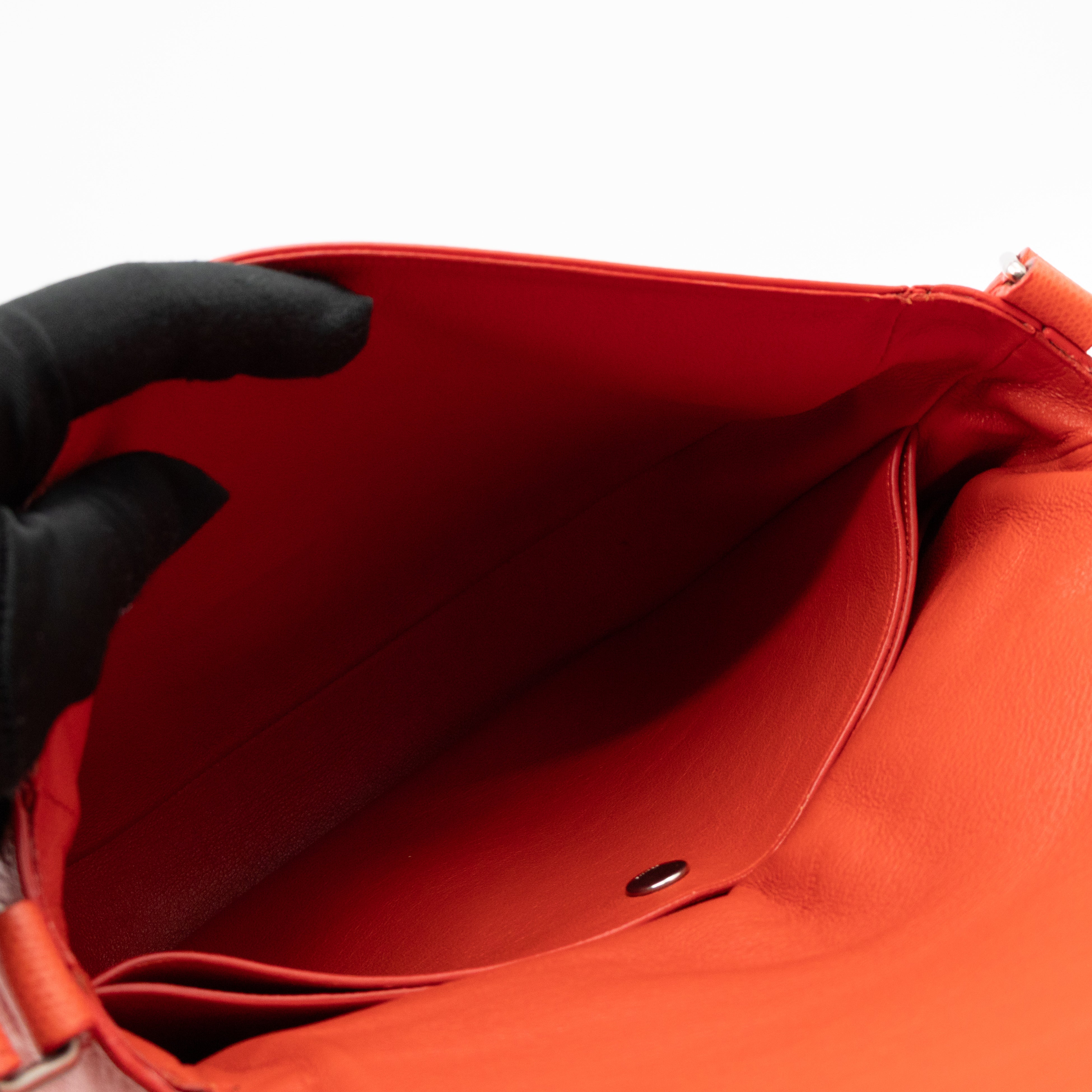 Trotteur Messenger Bag Orange Leather