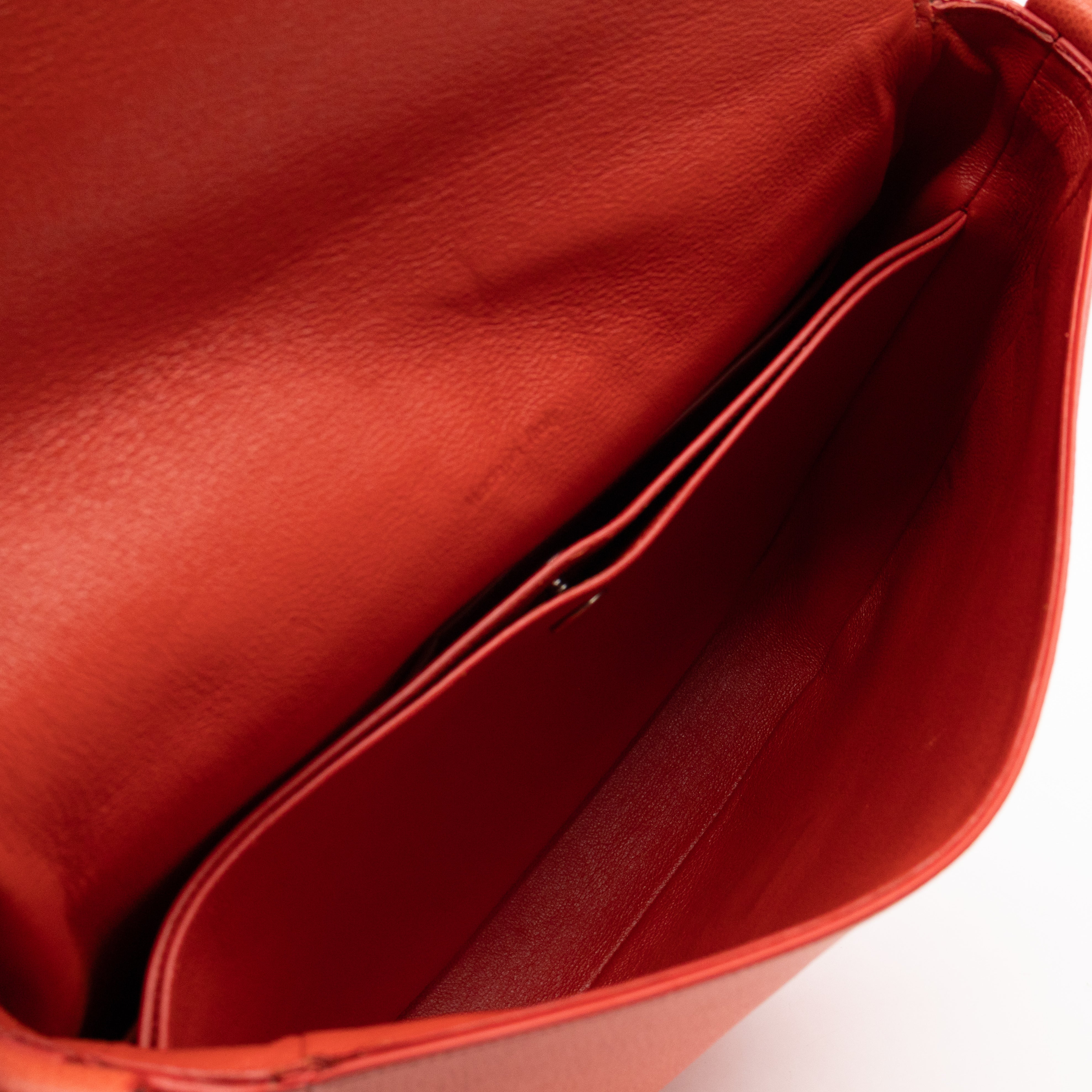 Trotteur Messenger Bag Orange Leather