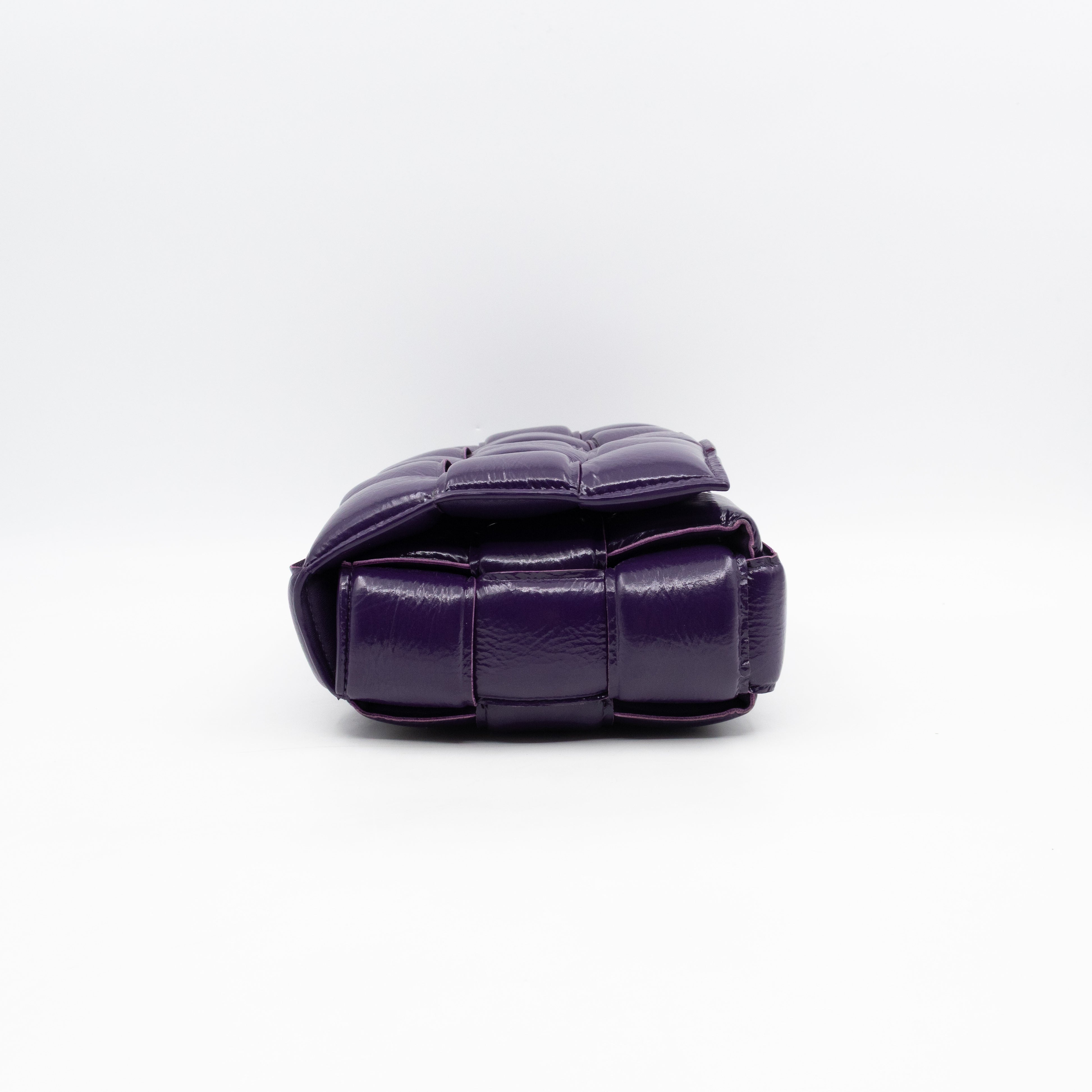 Classic Padded Cassette Purple Intrecciato Patent Leather