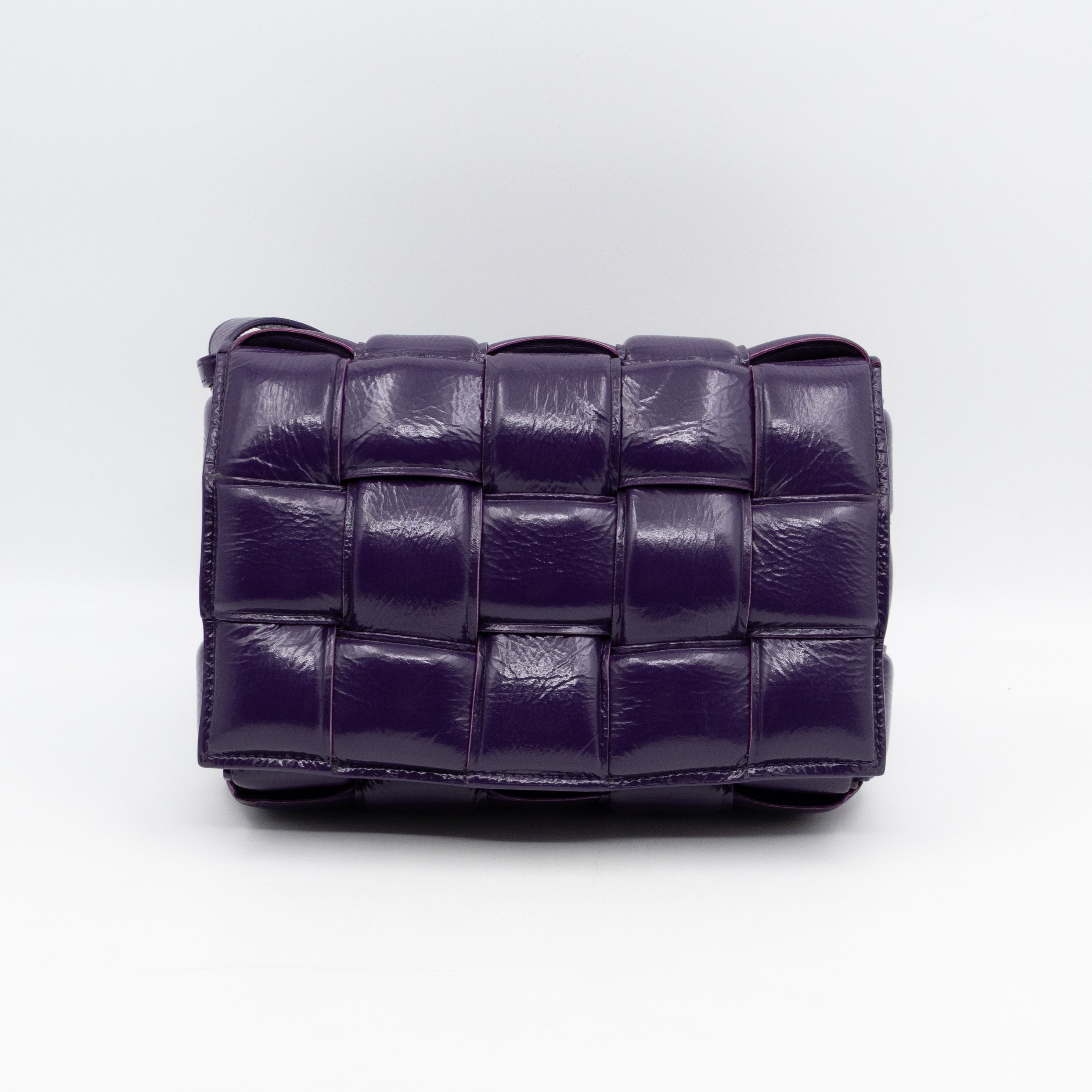 Classic Padded Cassette Purple Intrecciato Patent Leather