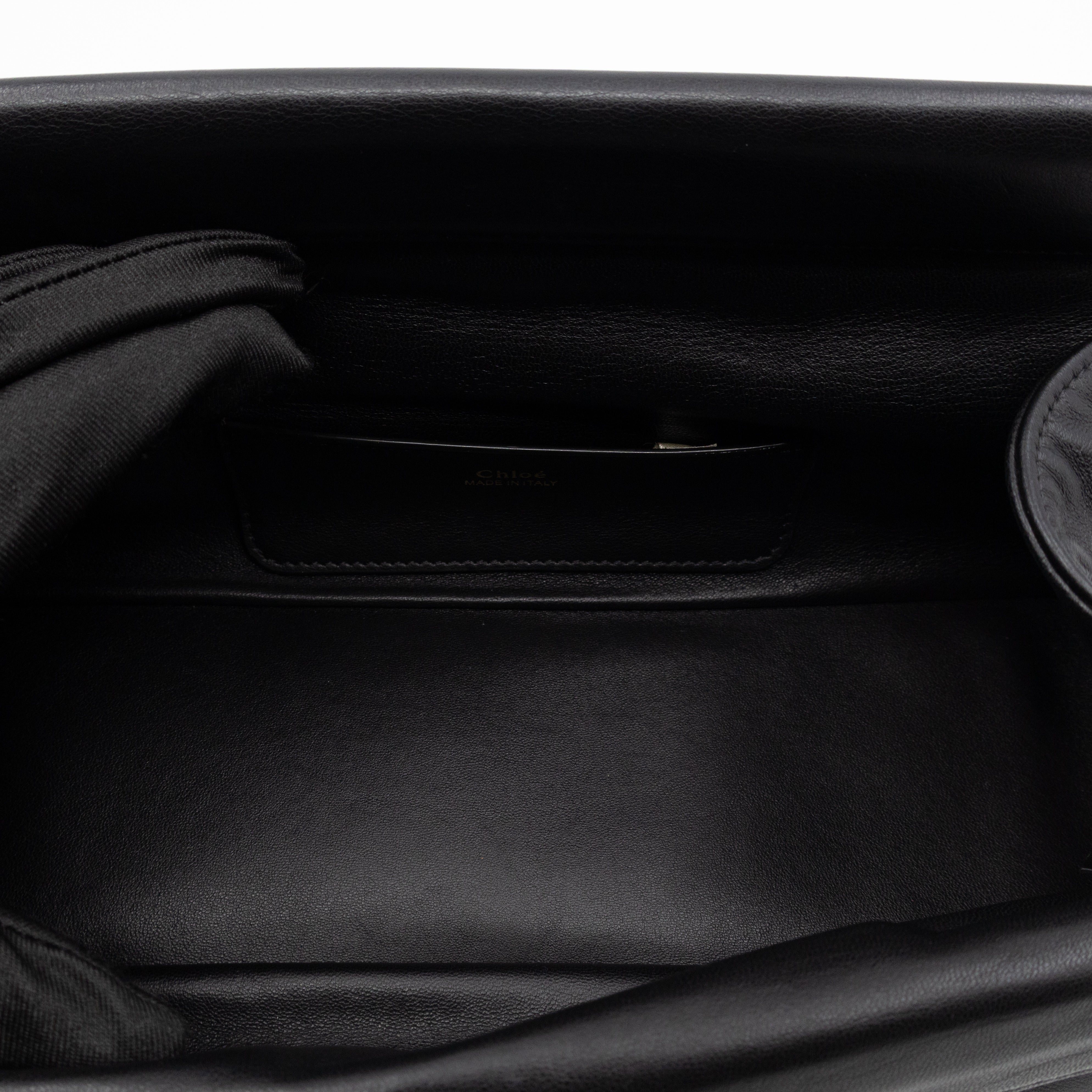 Juana Clutch Black Lamskin Leather Light Gold