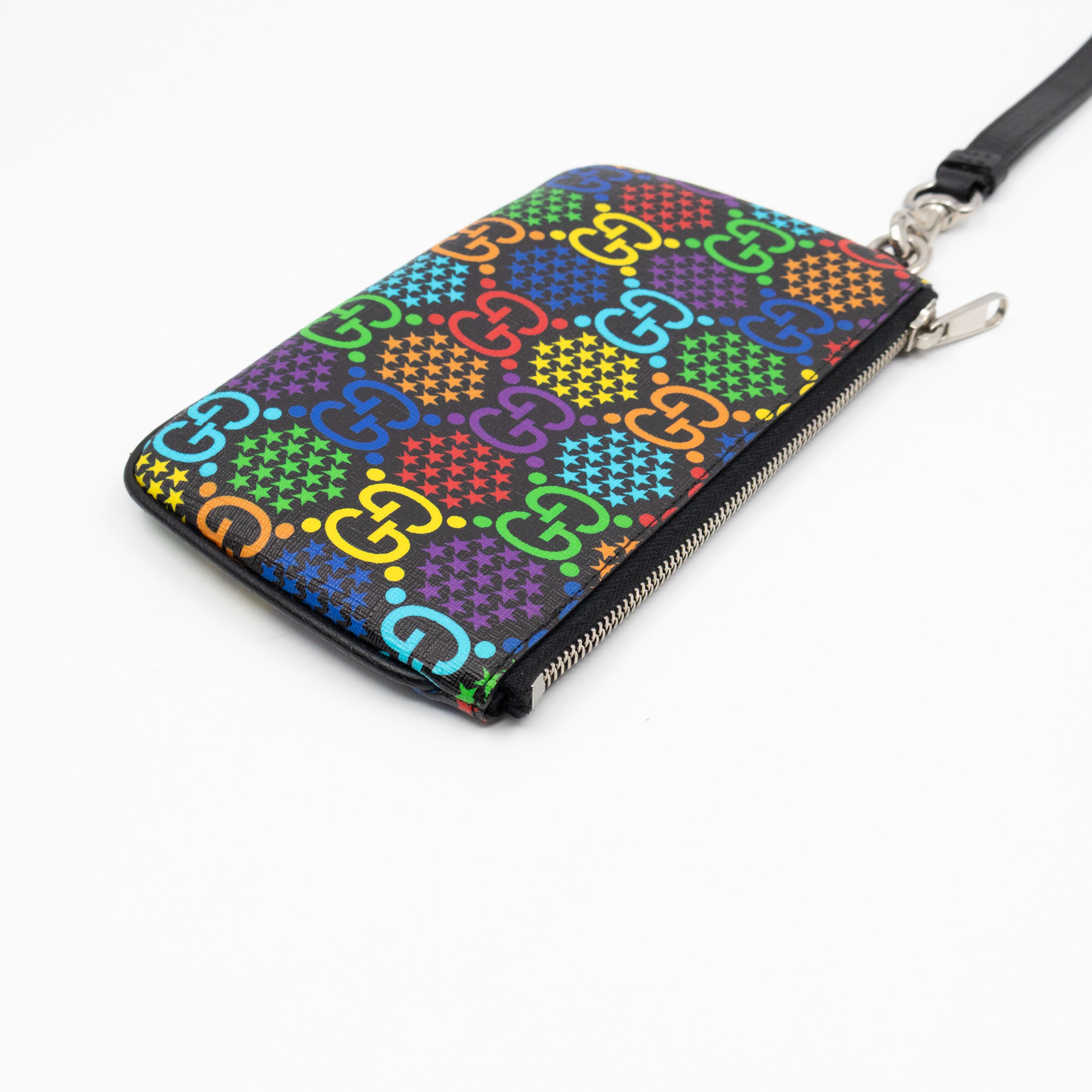 GG Wristlet Zip Pouch GG Psychedelic Canvas