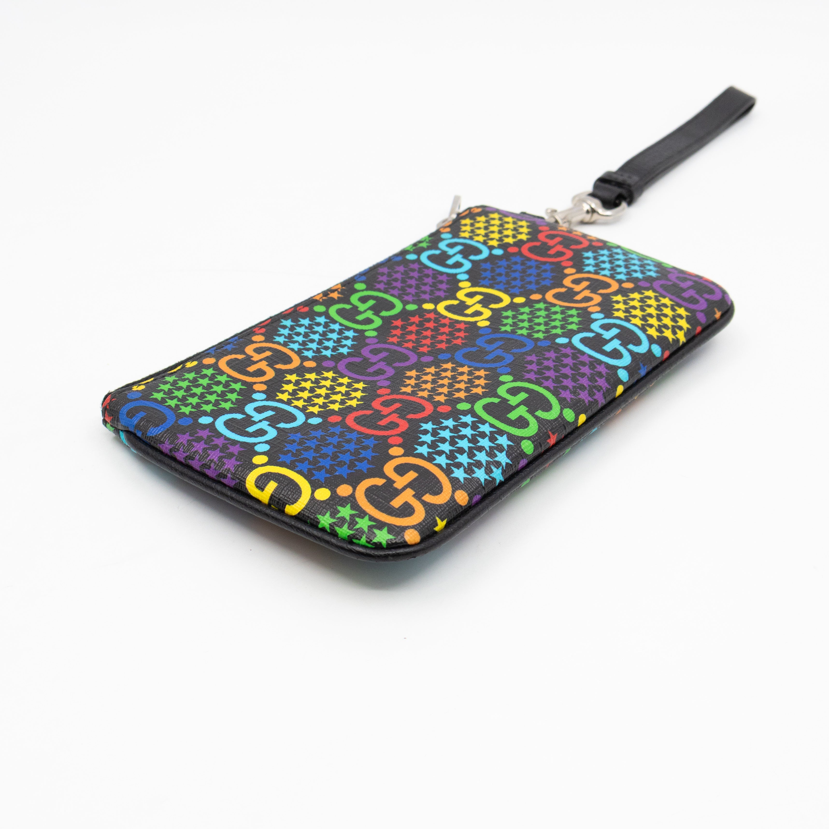GG Wristlet Zip Pouch GG Psychedelic Canvas