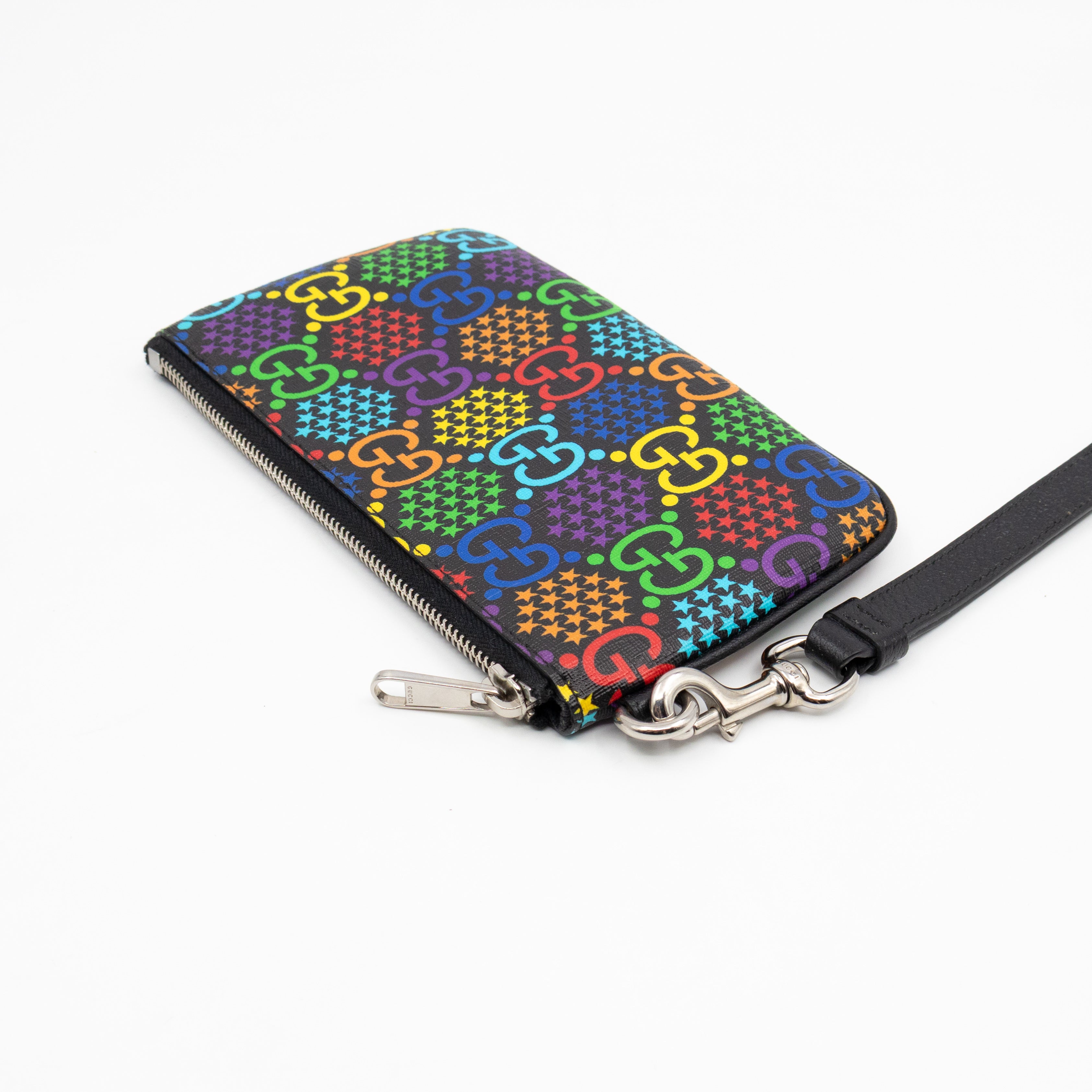 GG Wristlet Zip Pouch GG Psychedelic Canvas