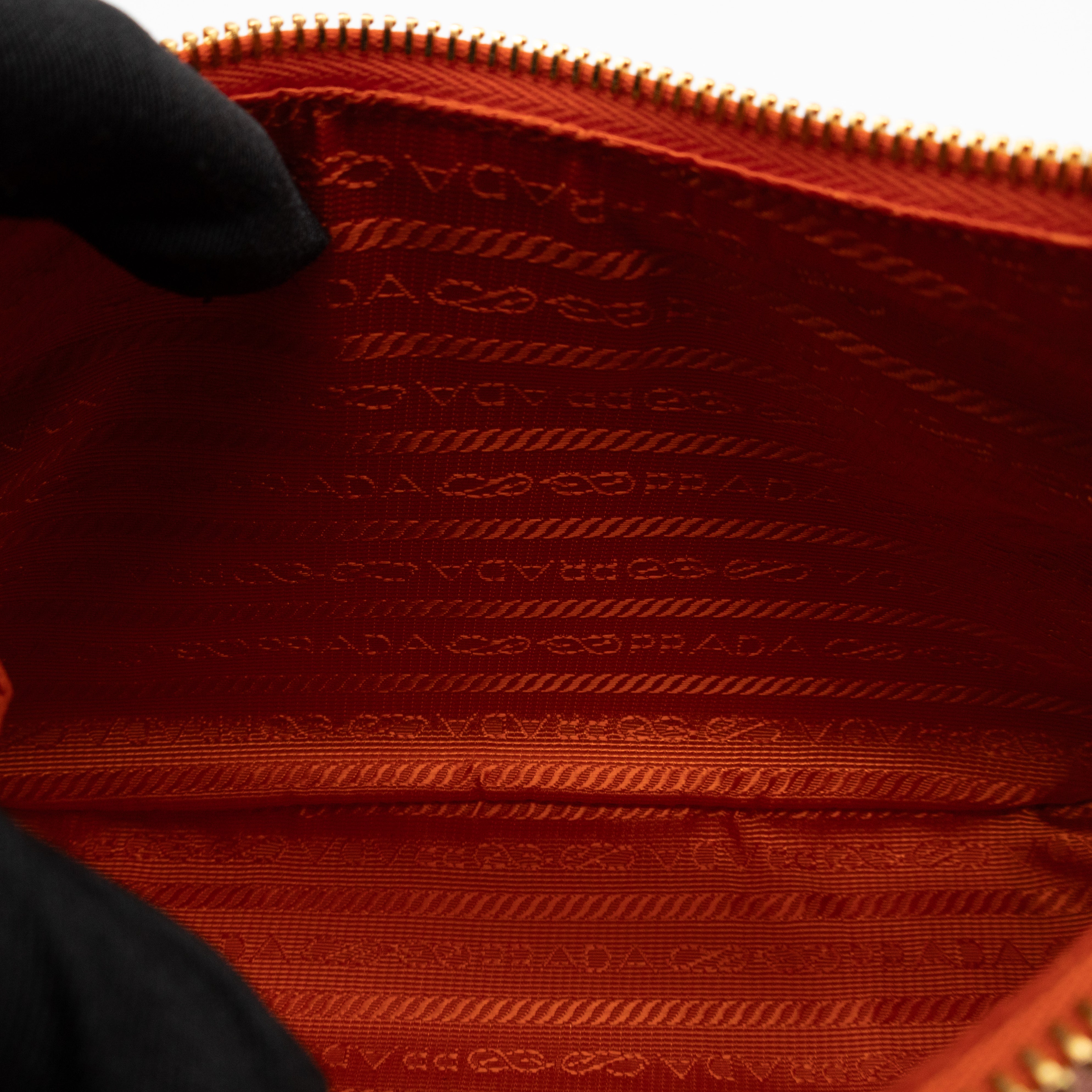 Mini Re-Edition Shoulder Bag Lux Arancio Saffiano Leather