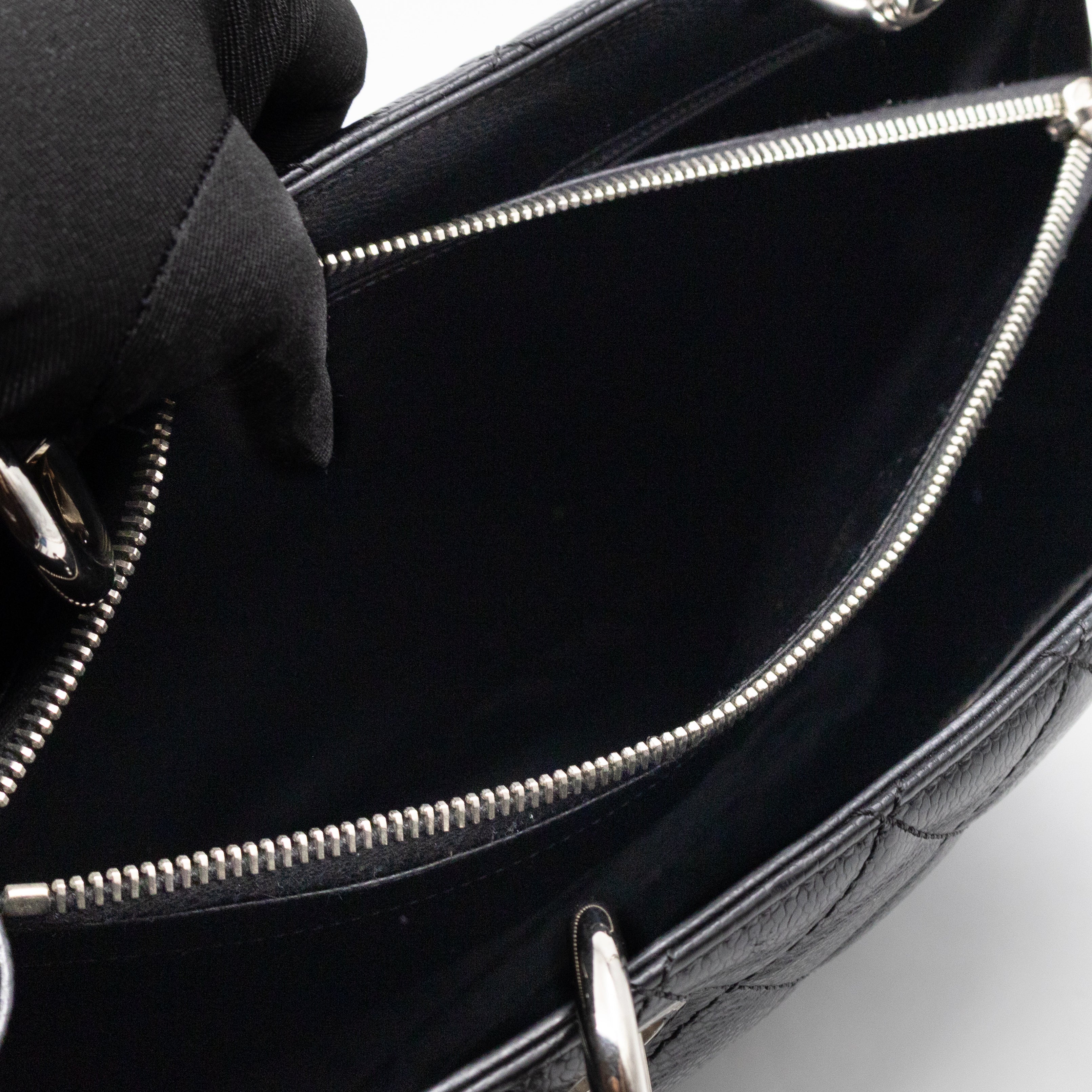 GST Grand Shopping Tote Black Caviar Silver