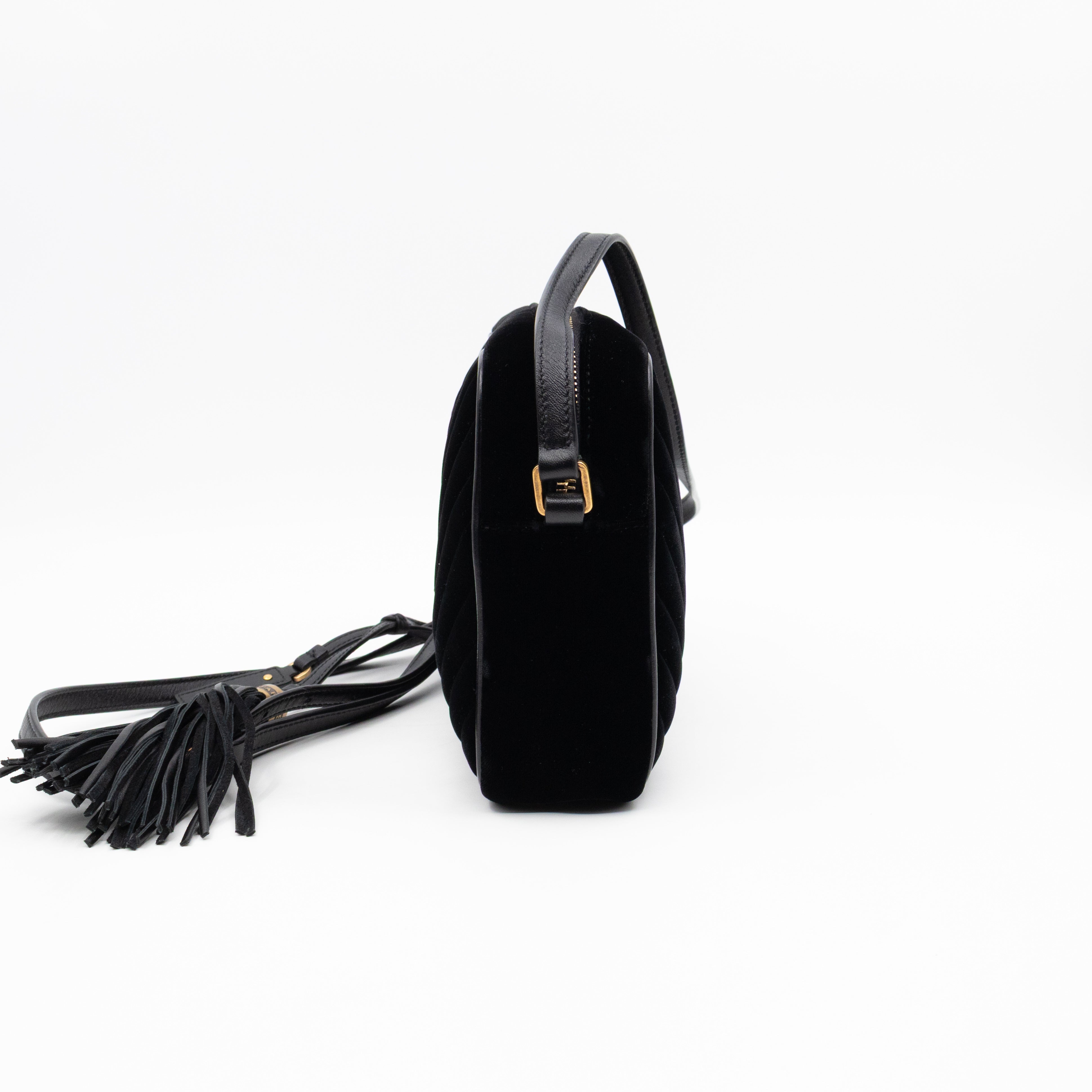 Lou Tassel Camera Bag Black Velvet