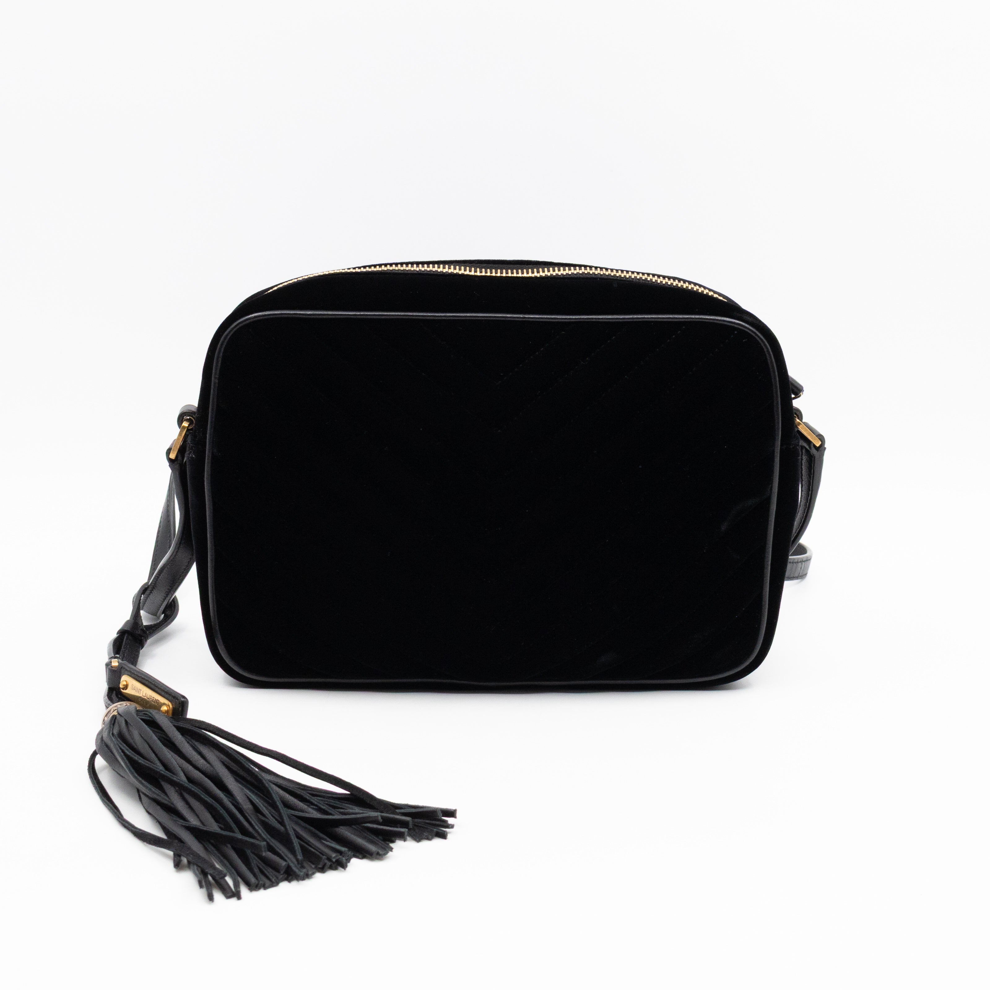 Lou Tassel Camera Bag Black Velvet