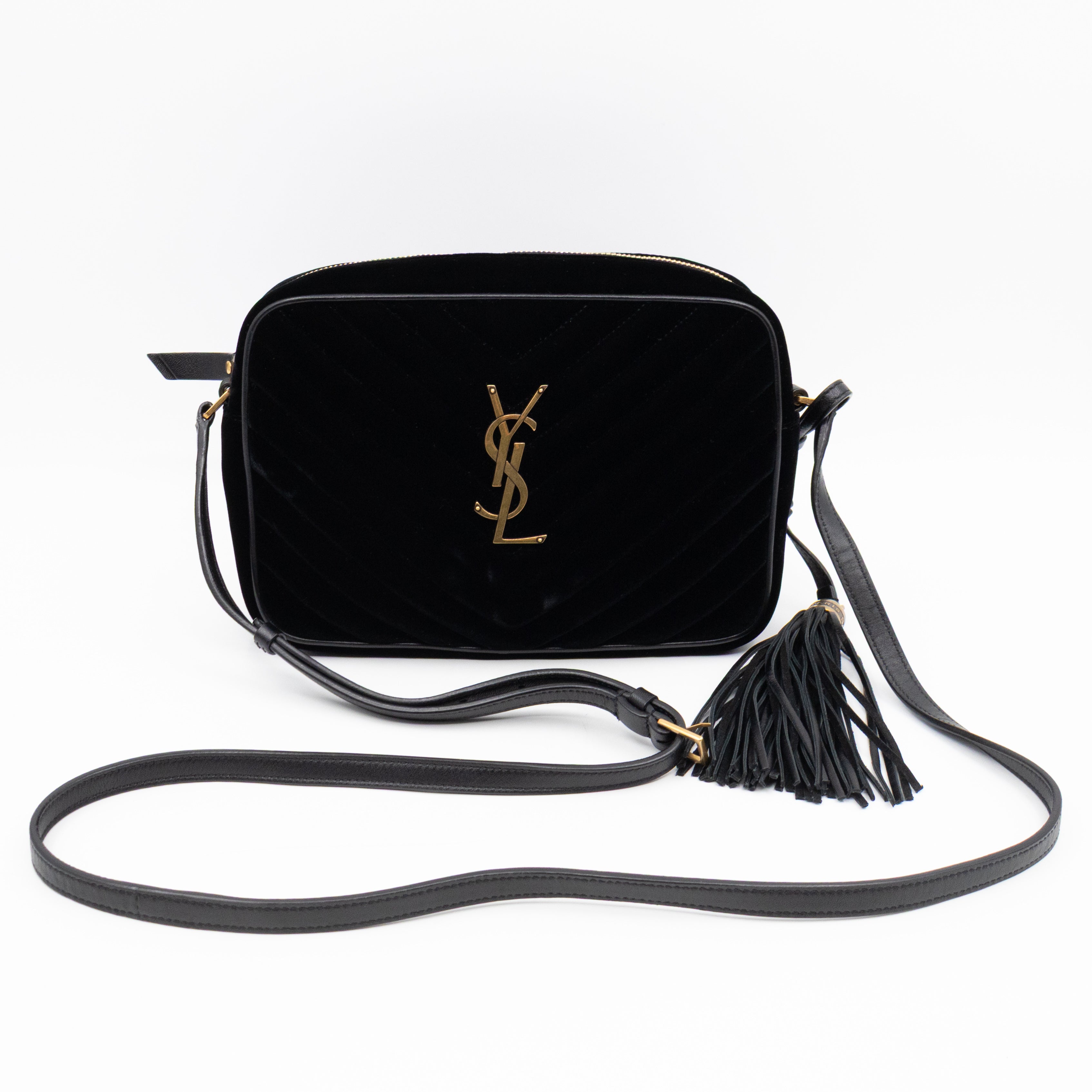 Lou Tassel Camera Bag Black Velvet