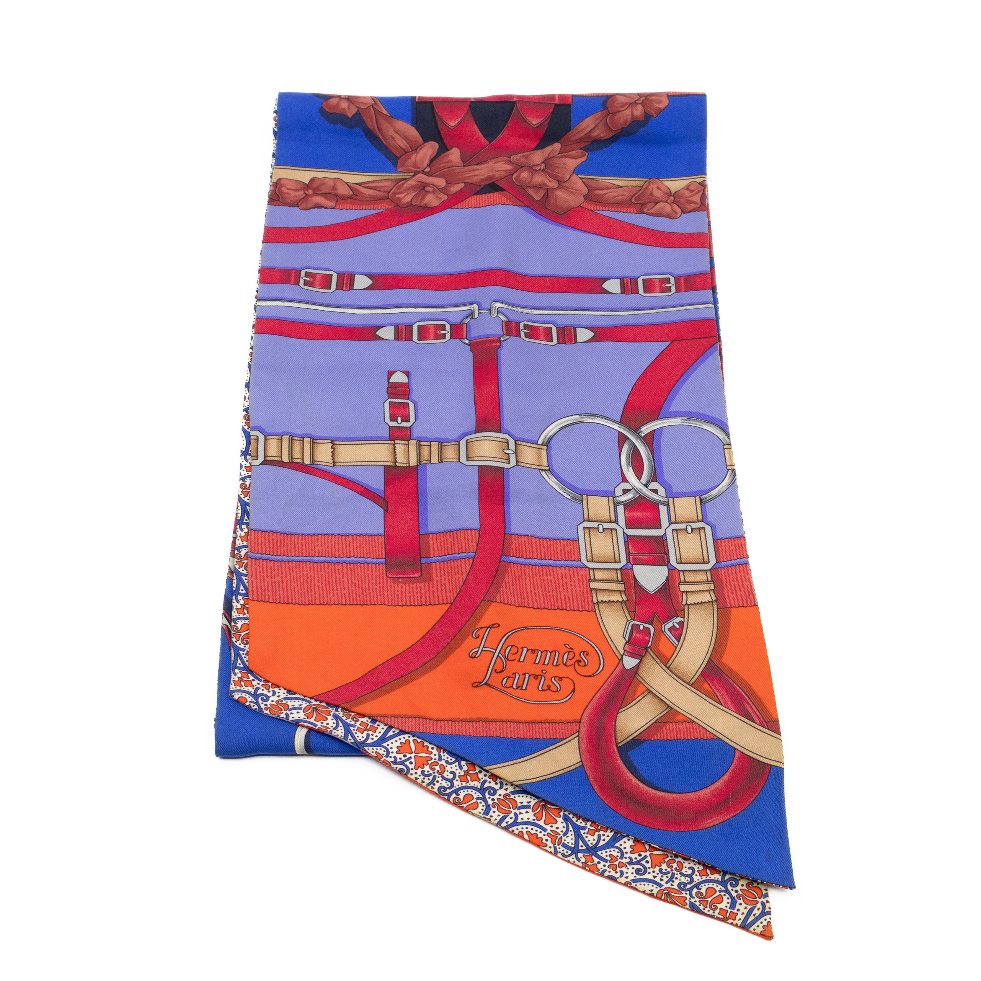 Maxi Twilly Scarf Grand Manege Blue & Red