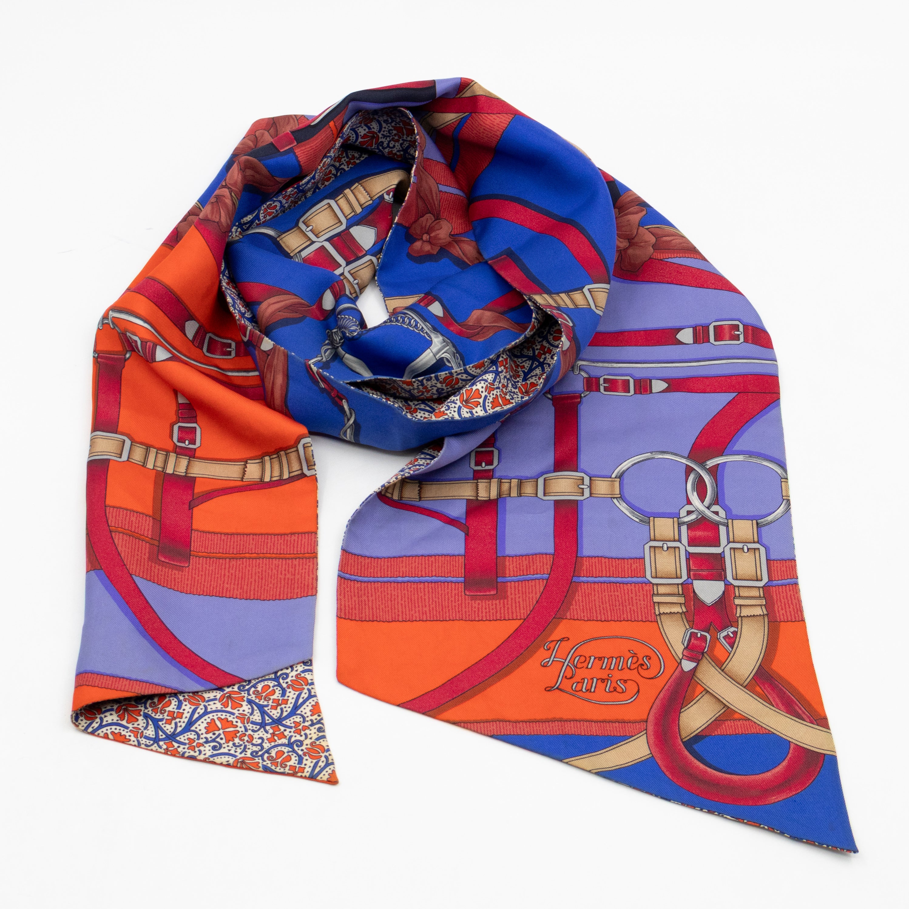 Maxi Twilly Scarf Grand Manege Blue & Red