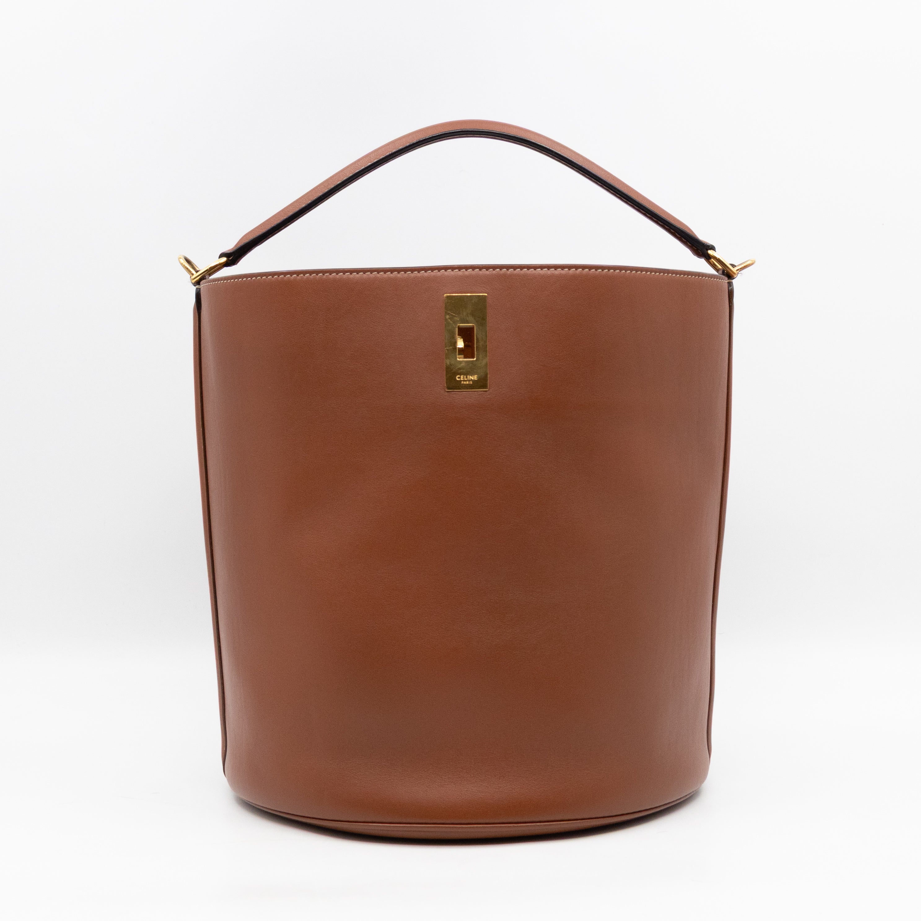 Celine 16 Bucket Bag Brown Smooth Leather