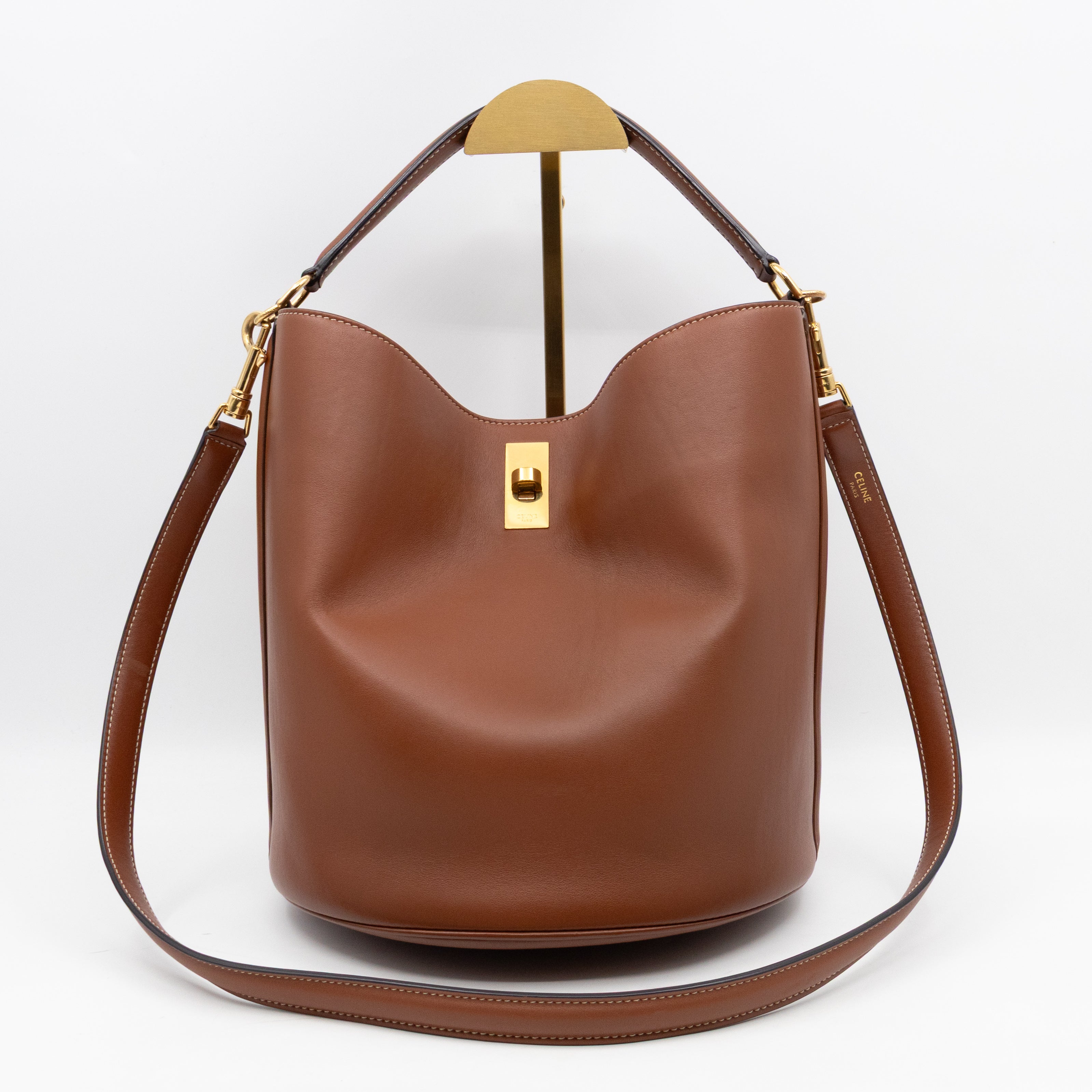 Celine 16 Bucket Bag Brown Smooth Leather