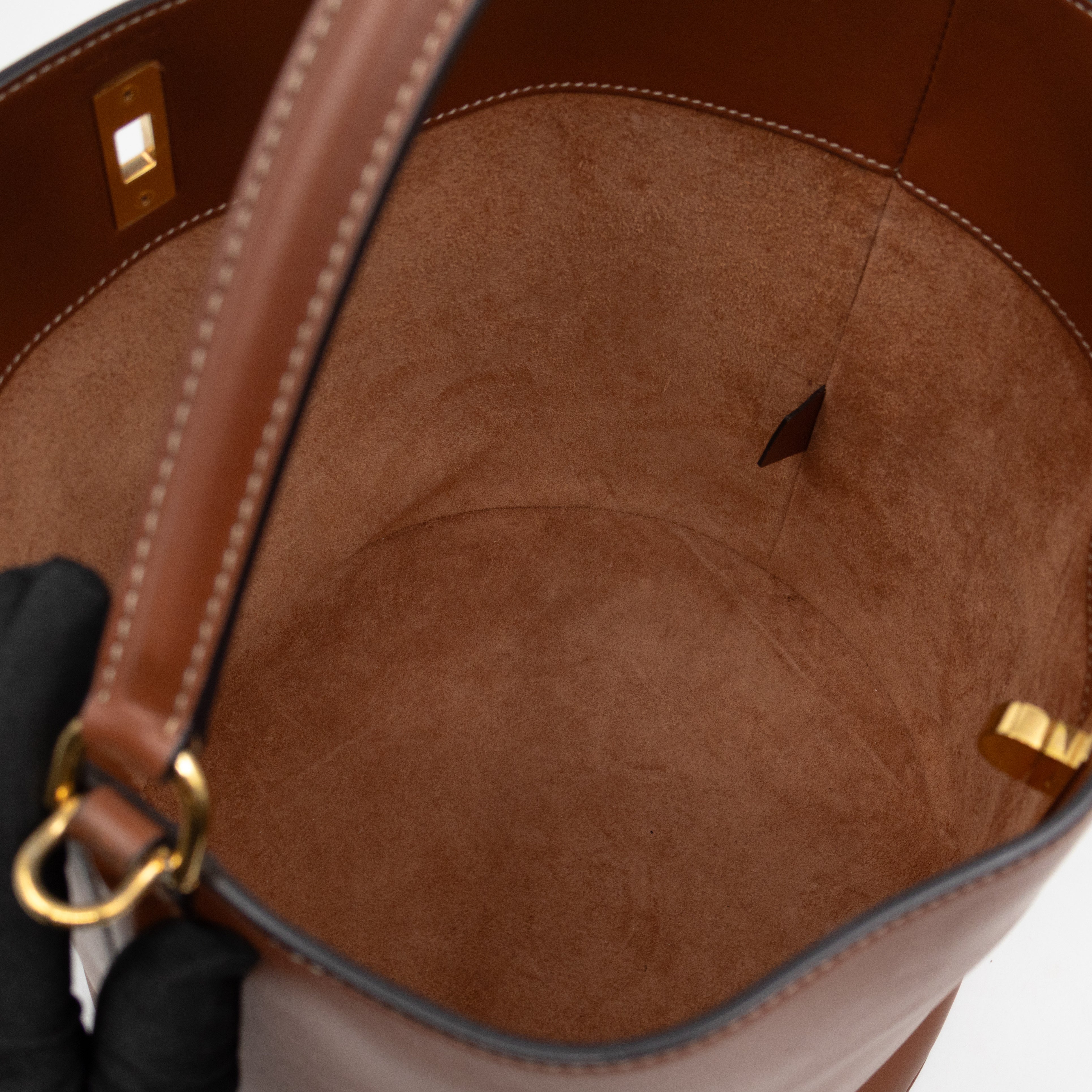 Celine 16 Bucket Bag Brown Smooth Leather