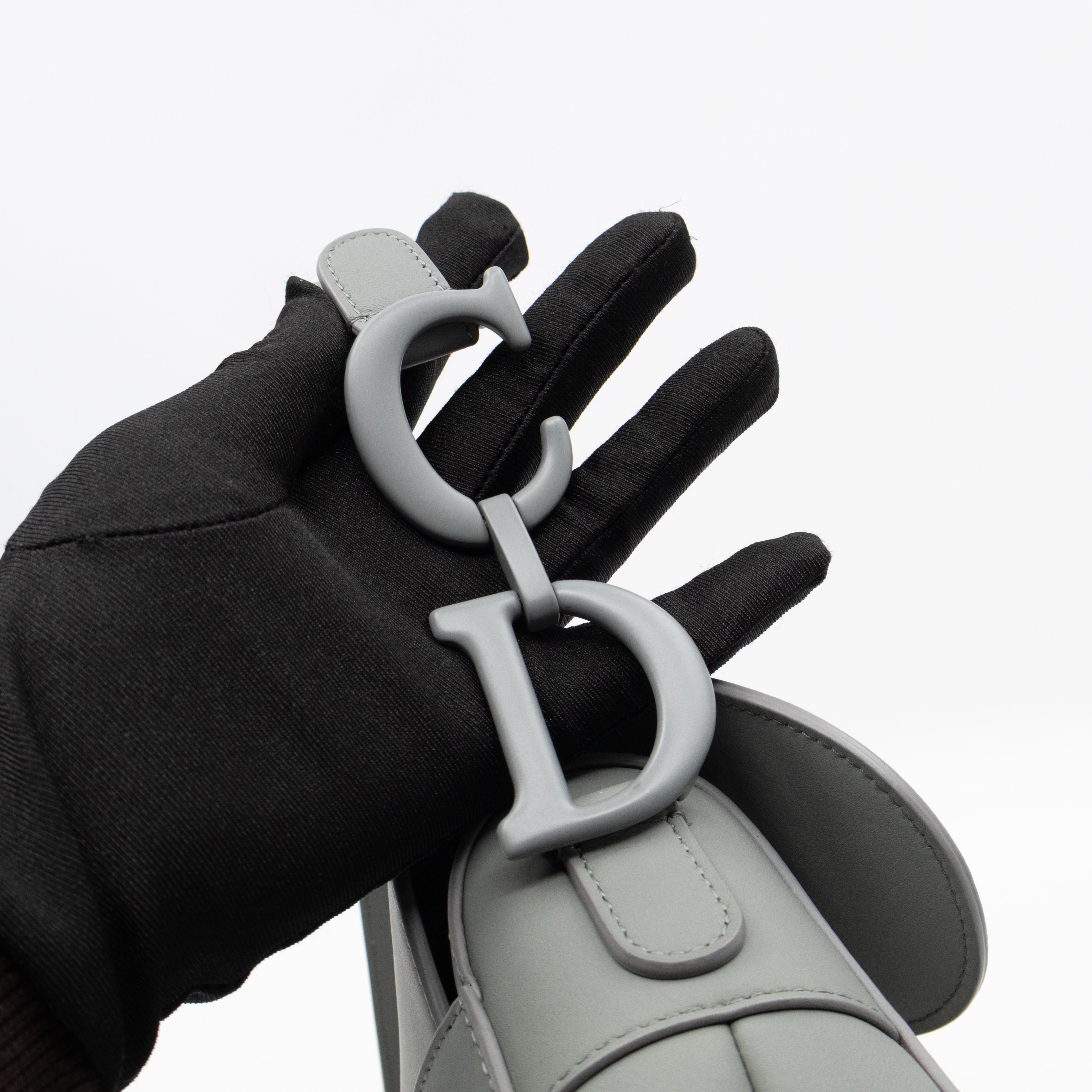 Saddle Bag Dior Grey Stone Ultra Matte Leather