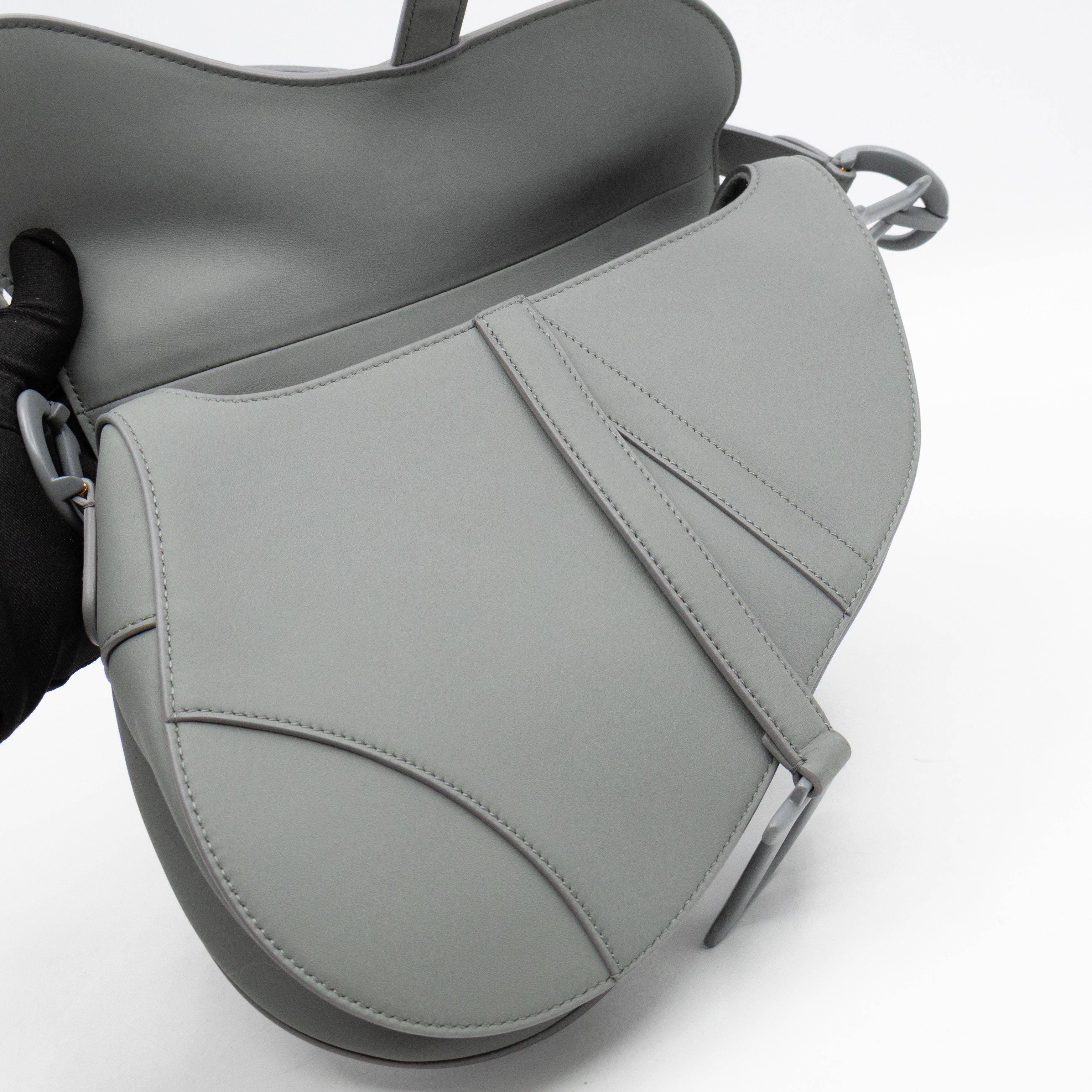 Saddle Bag Dior Grey Stone Ultra Matte Leather