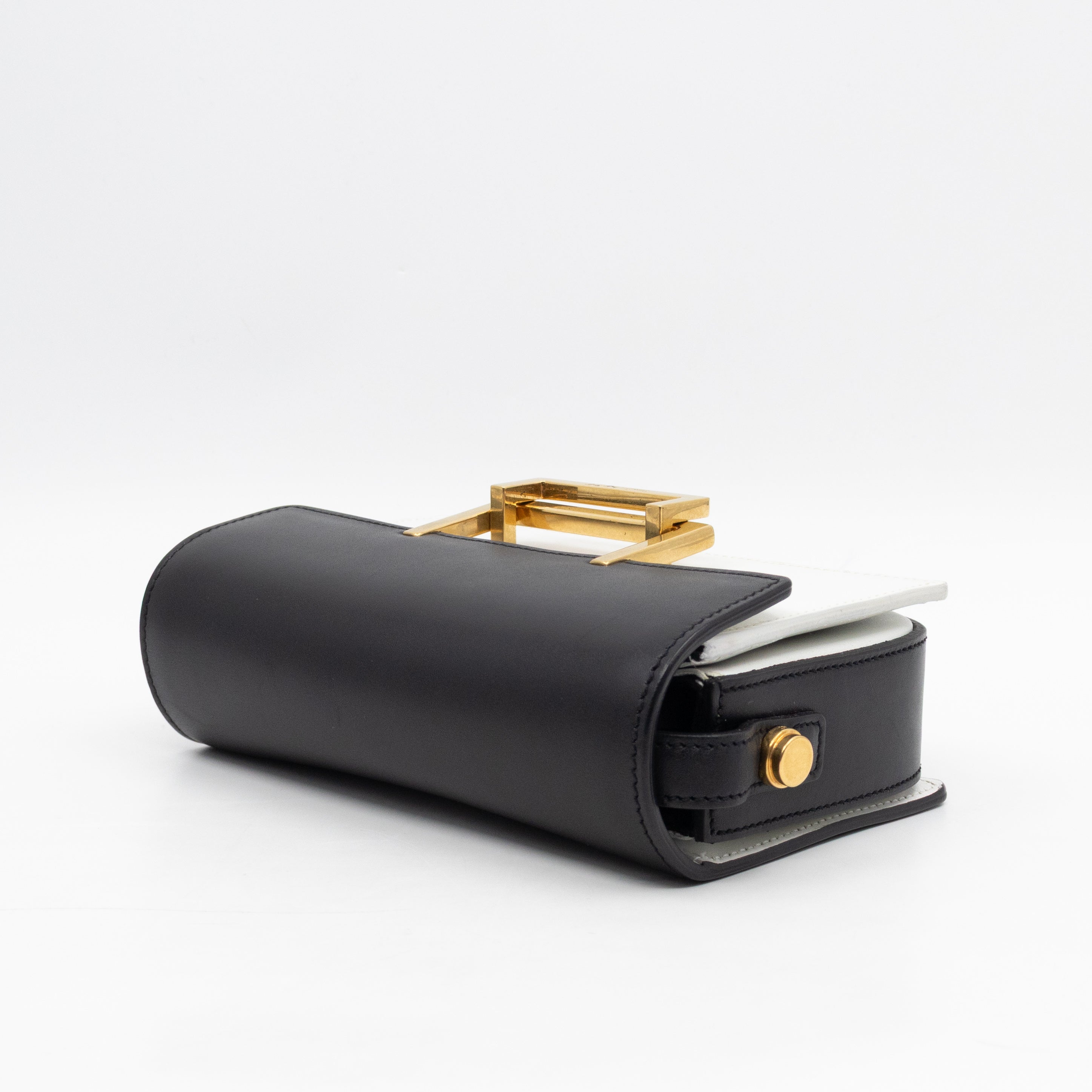 Lulu Small Shoulder Bag Black & White Leather