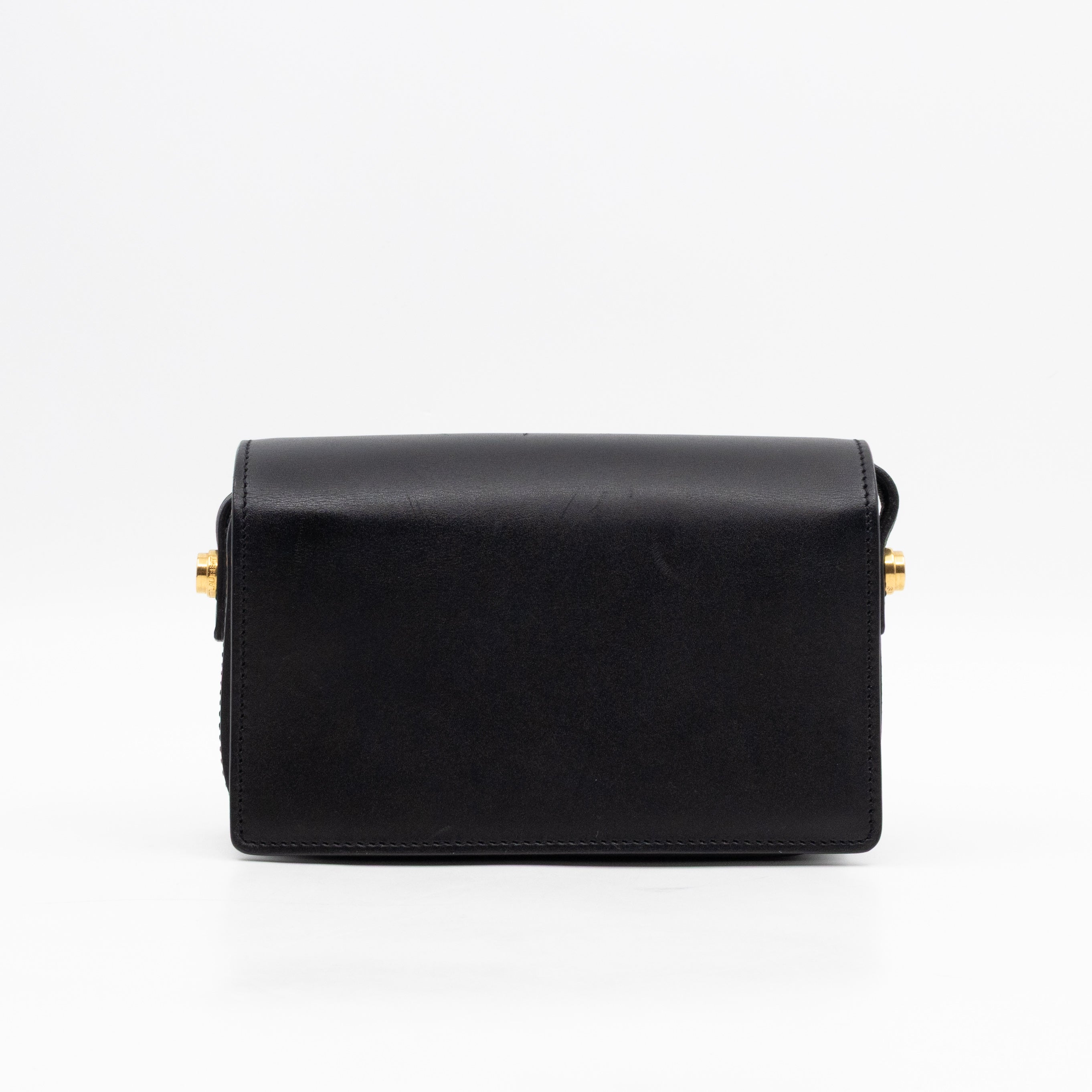 Lulu Small Shoulder Bag Black & White Leather