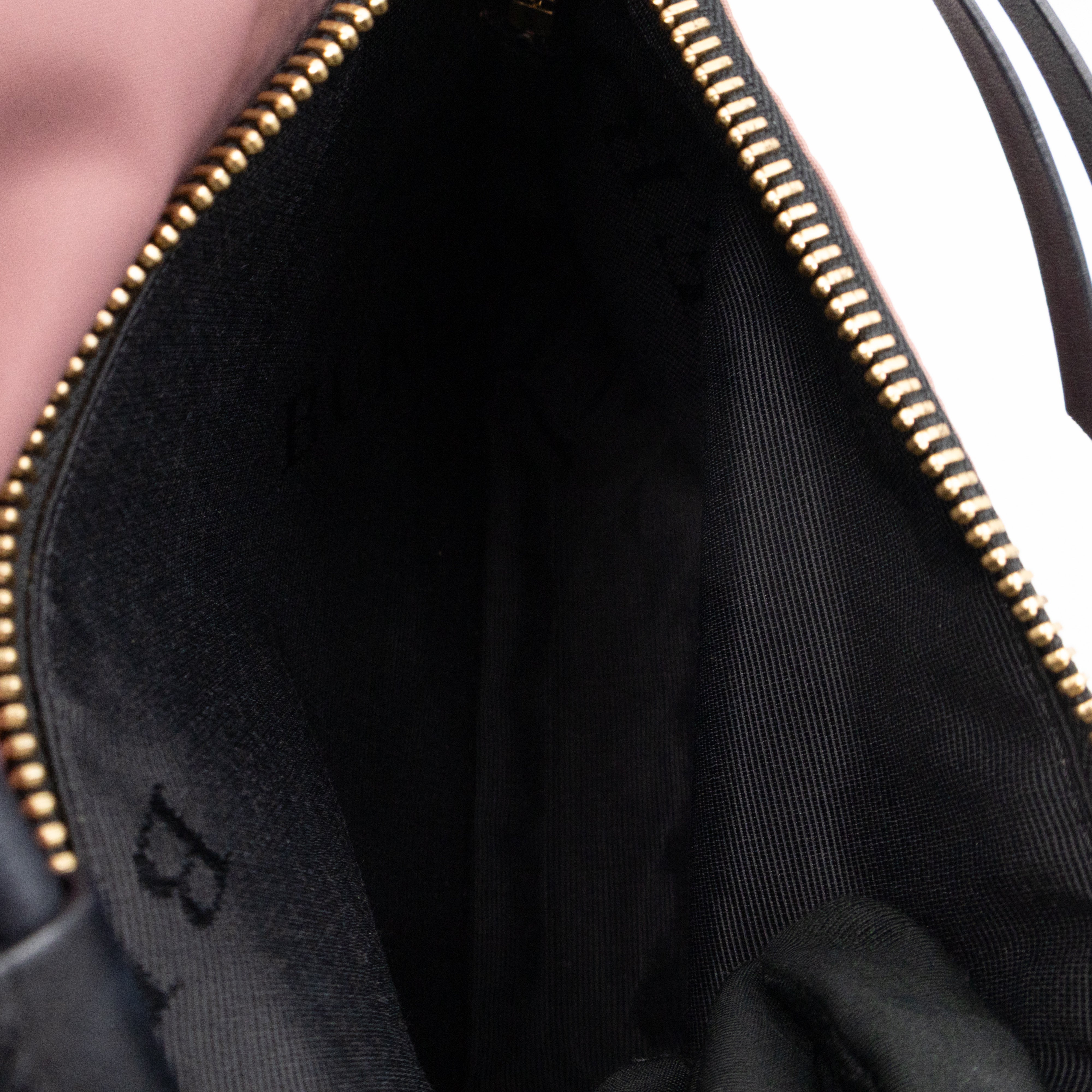 Rucksack Medium Backpack Pink Nylon Black Leather