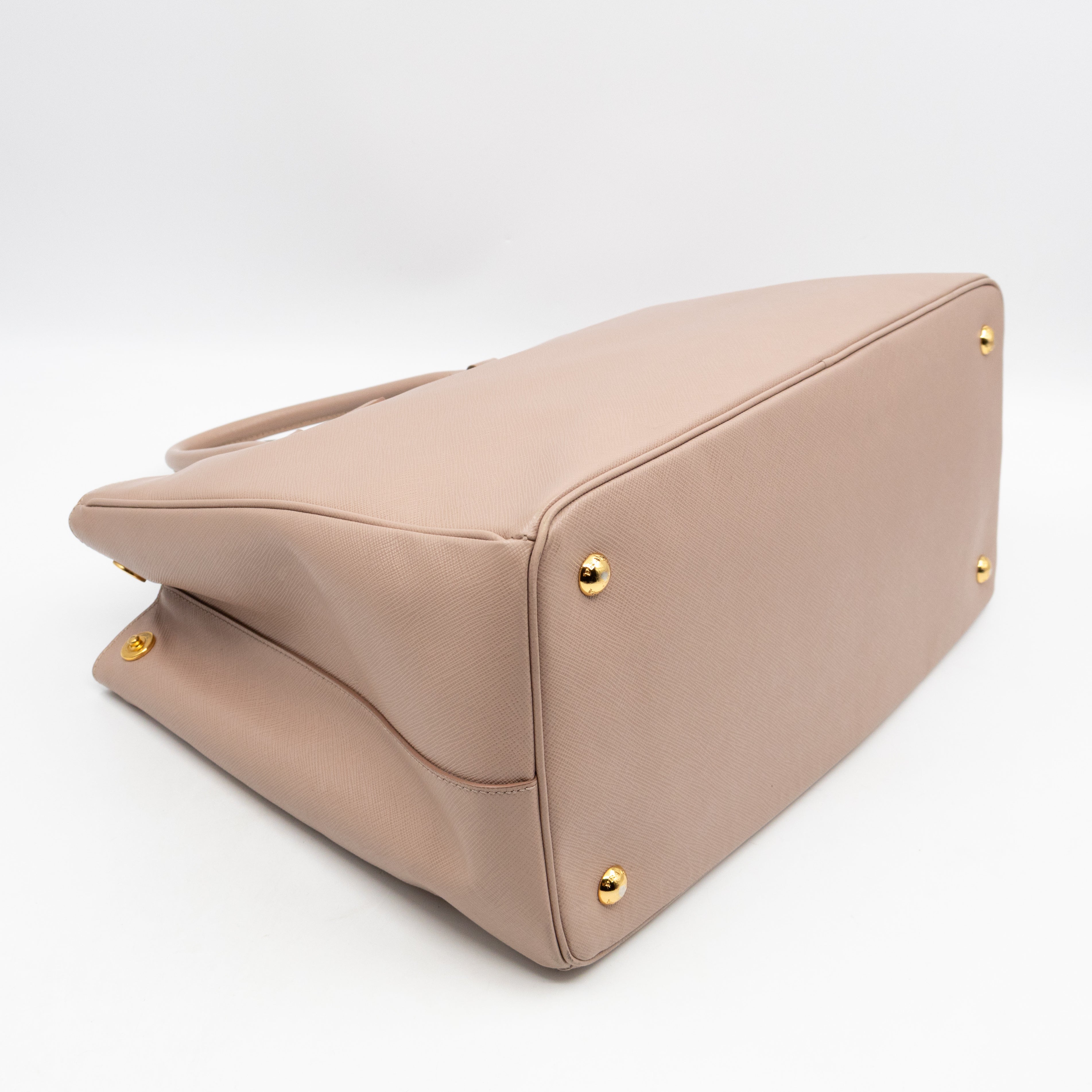Open Tote Large Beige Saffiano Leather