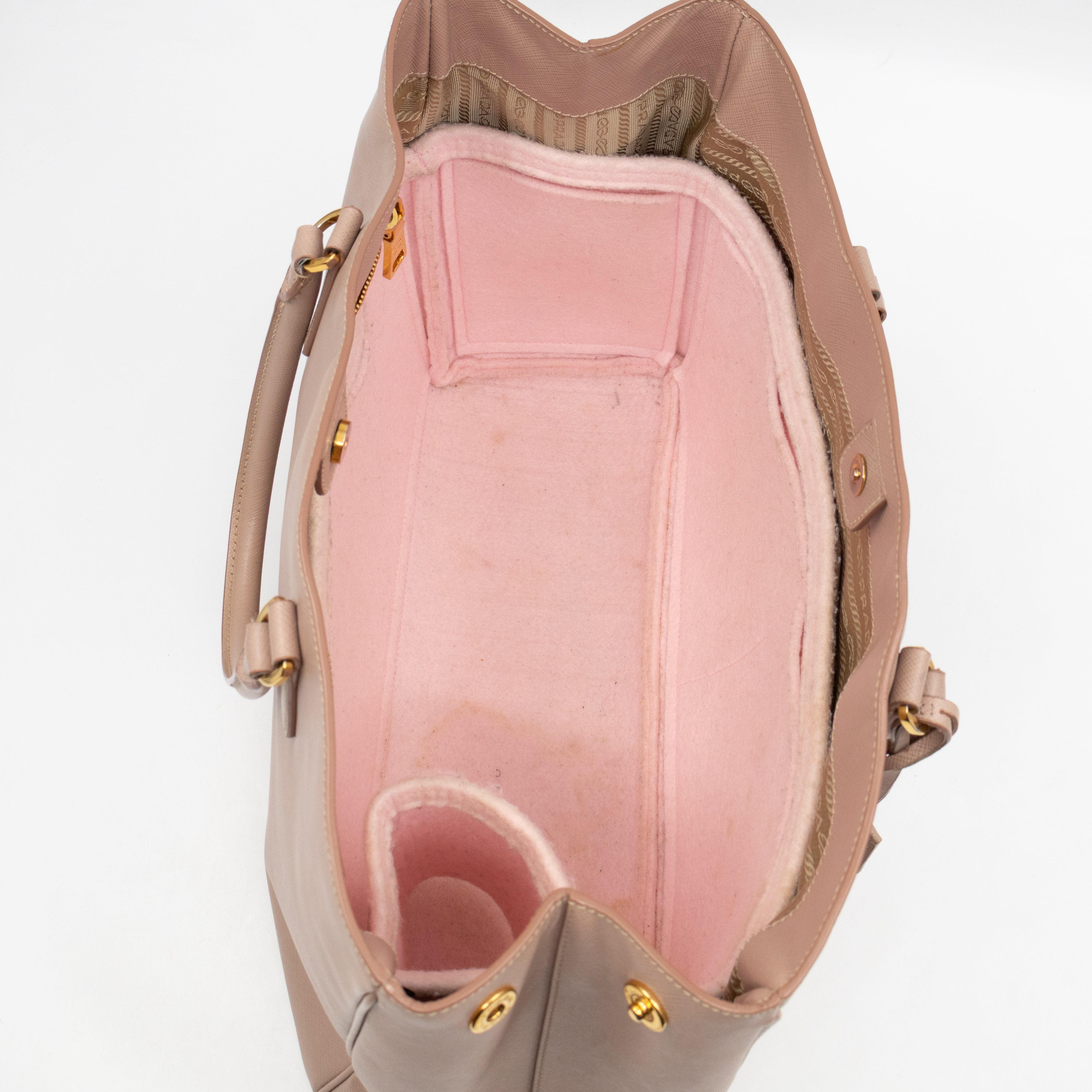 Open Tote Large Beige Saffiano Leather