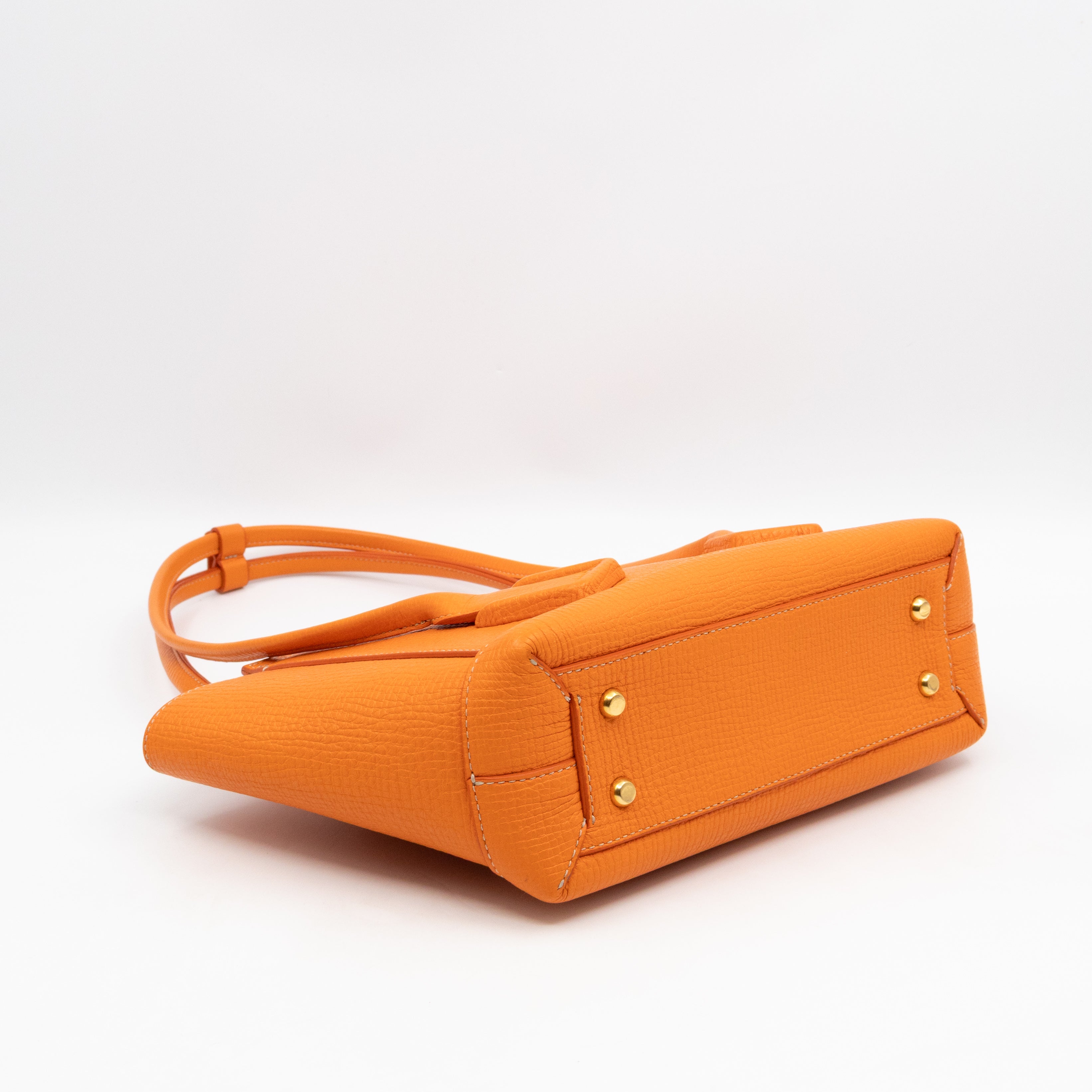 Arco Small Orange Grained Leather