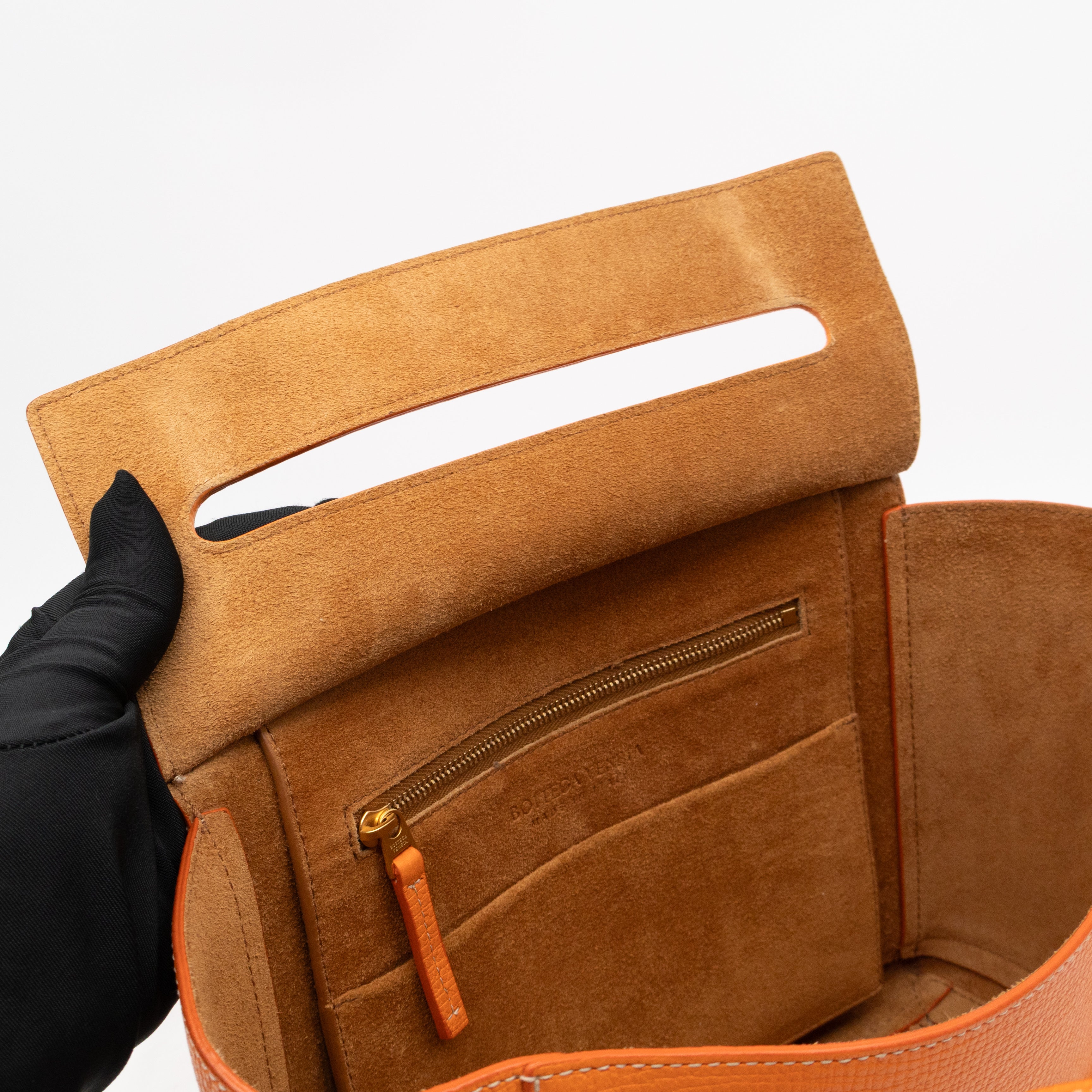 Arco Small Orange Grained Leather