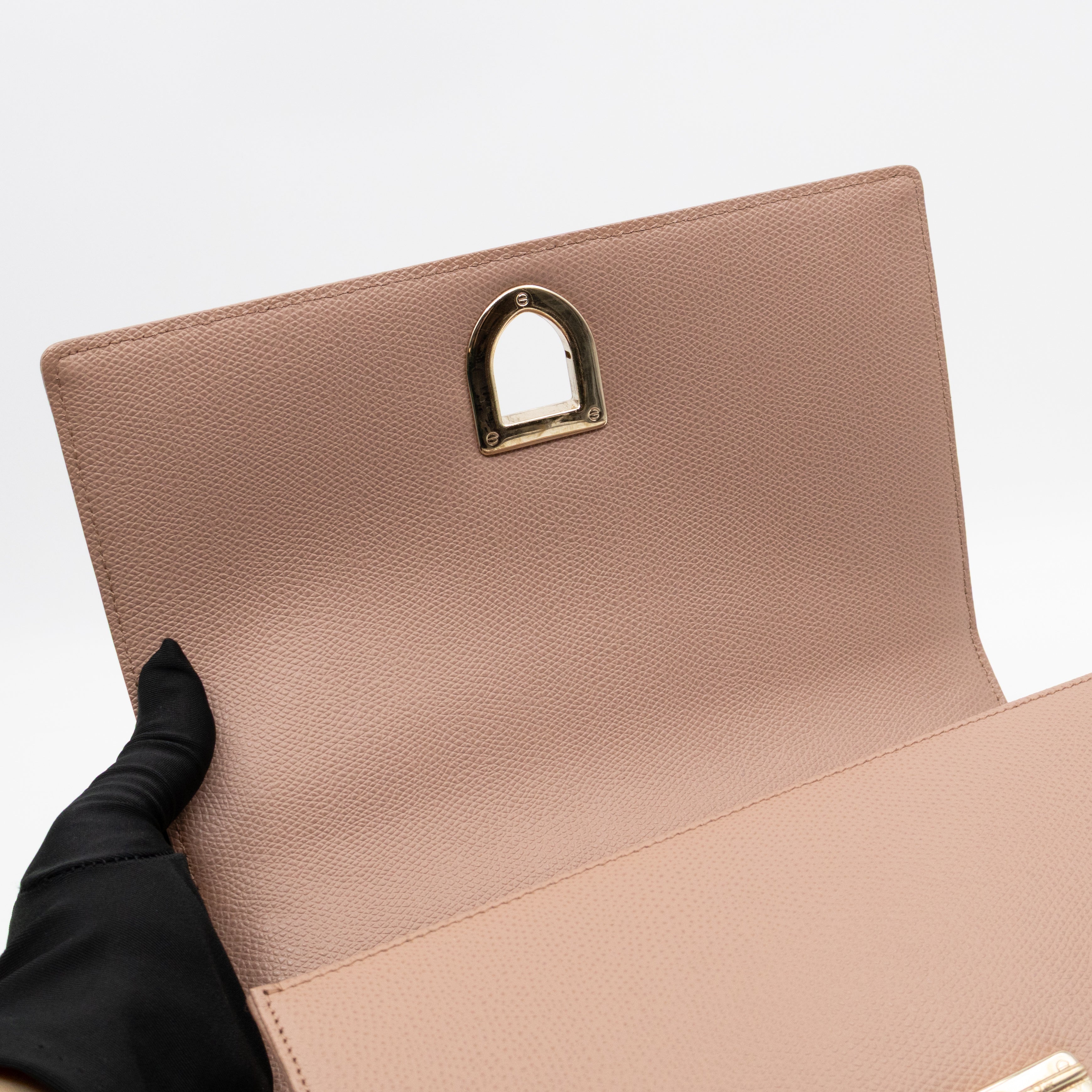 Diorama Medium Flap Bag Beige Leather