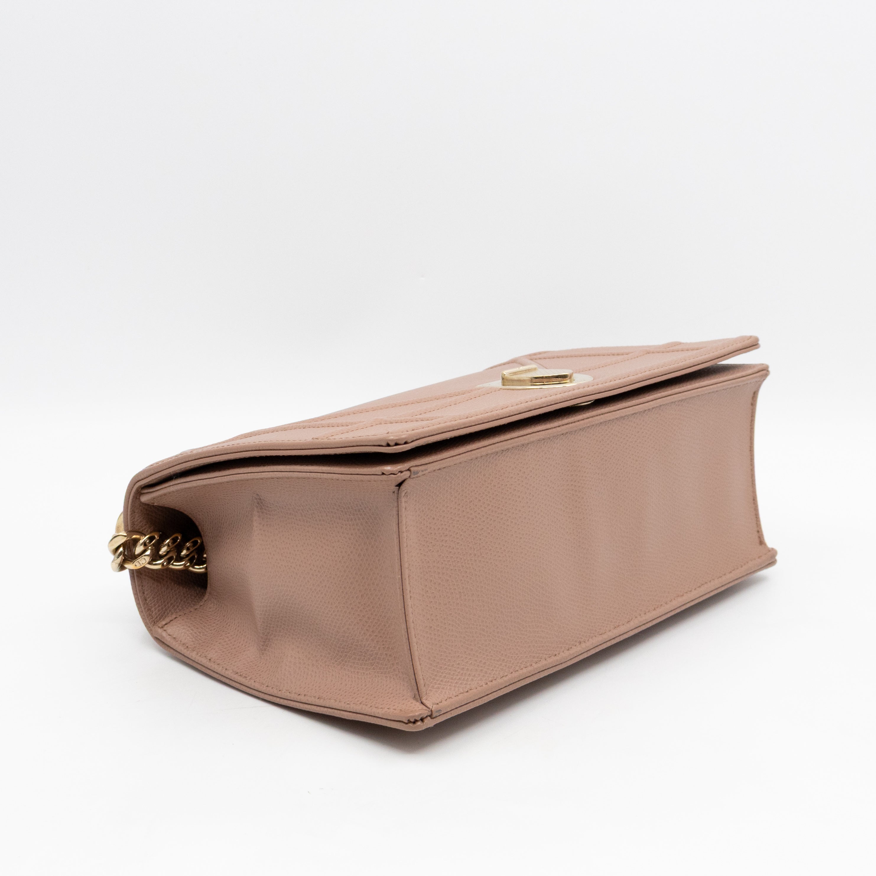 Diorama Medium Flap Bag Beige Leather