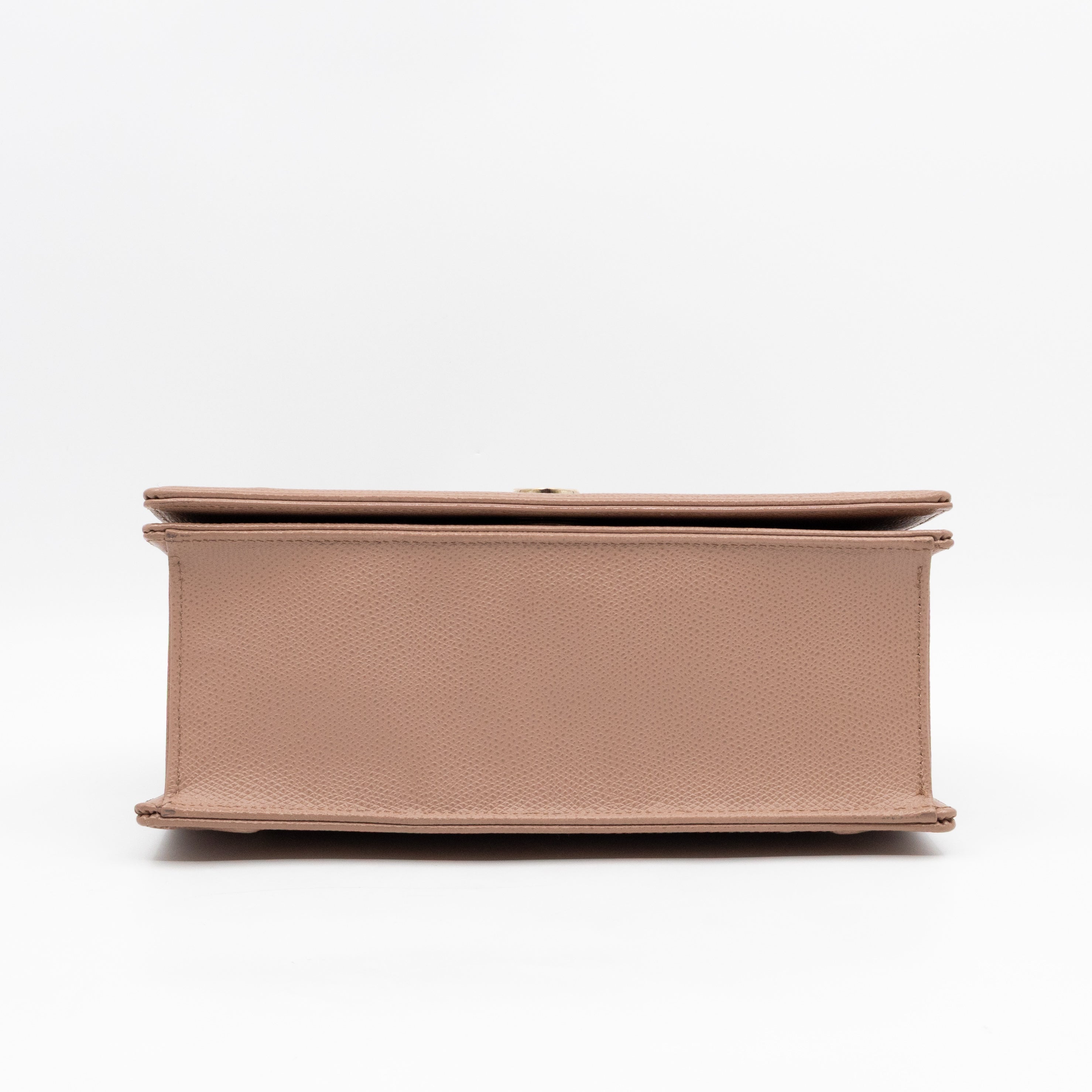 Diorama Medium Flap Bag Beige Leather