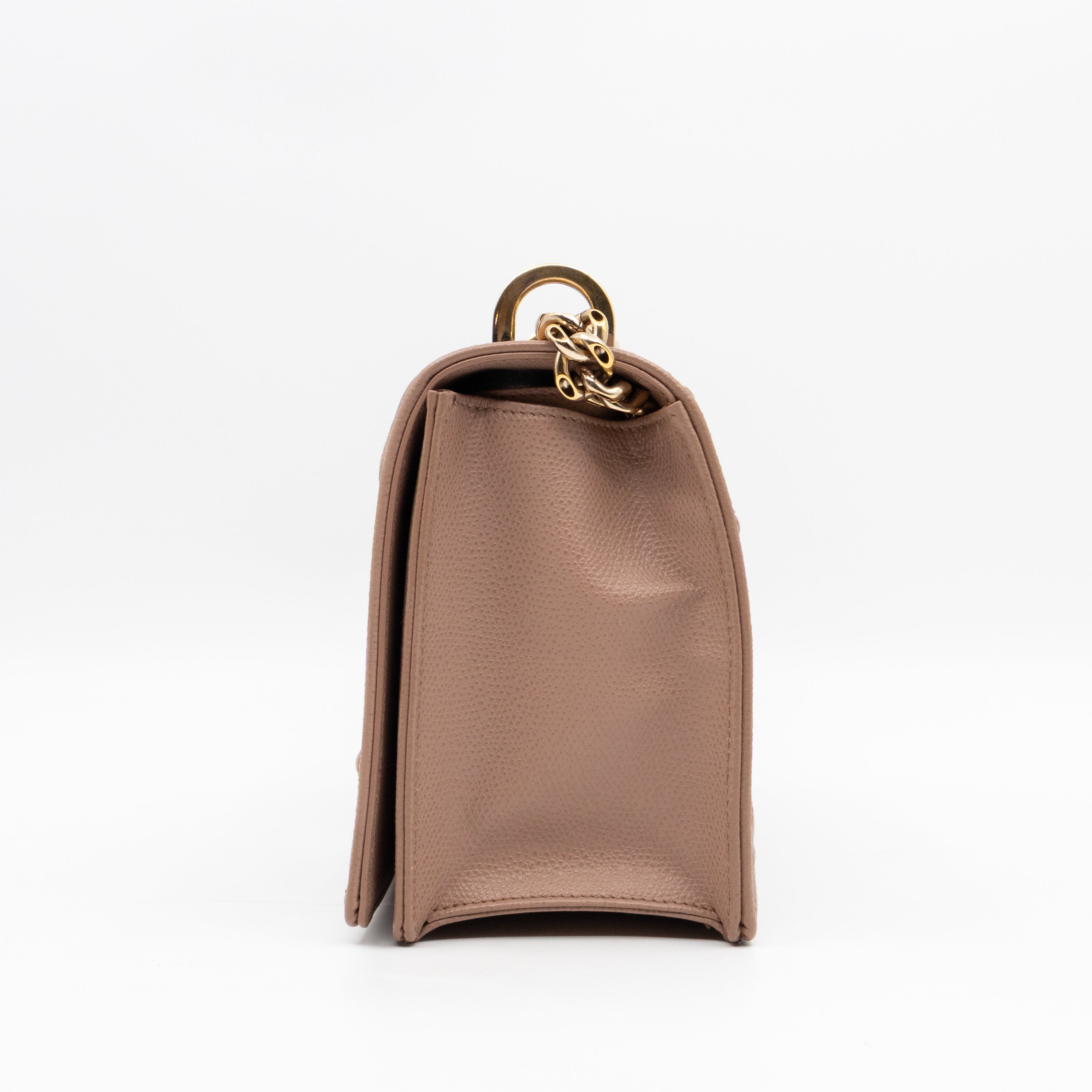 Diorama Medium Flap Bag Beige Leather