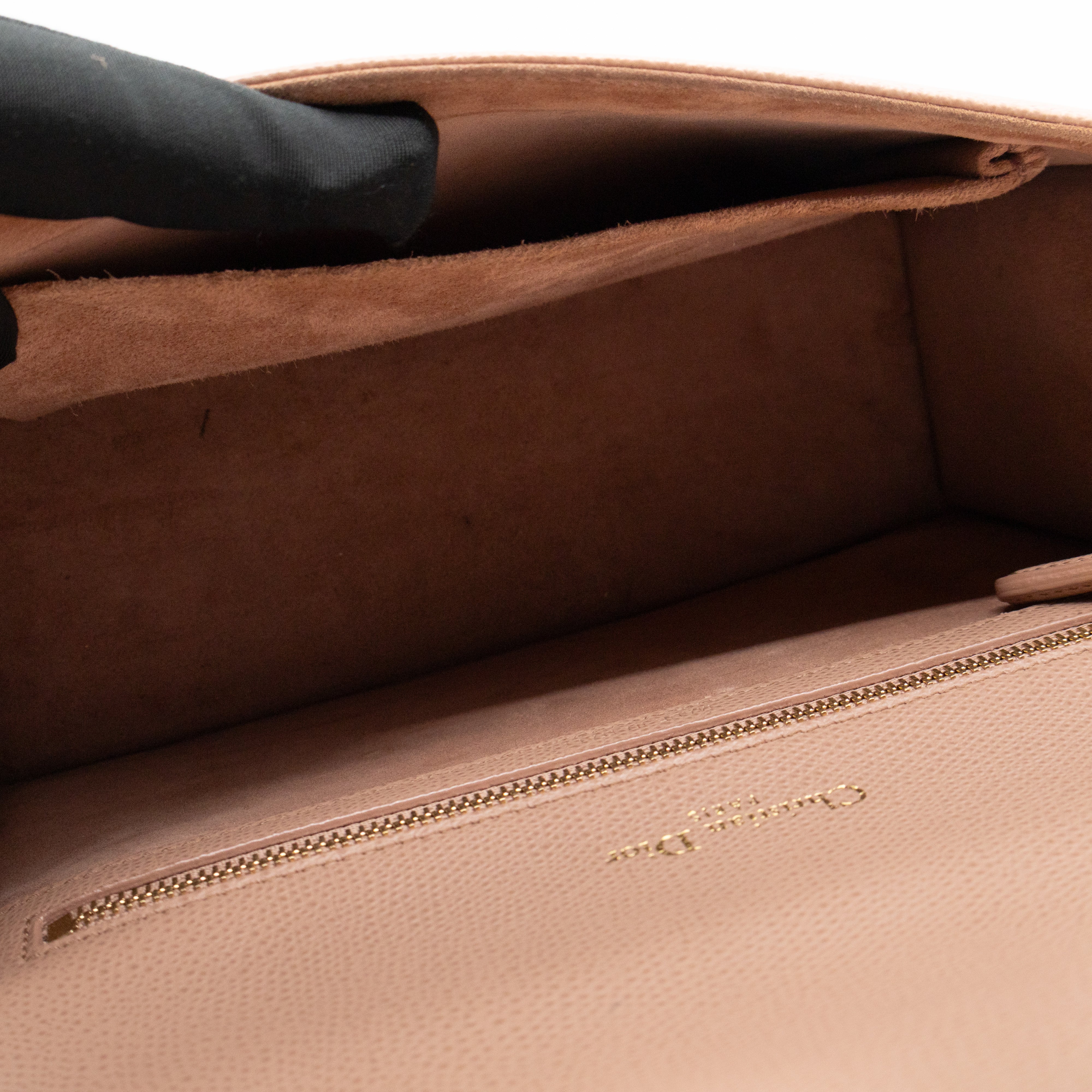 Diorama Medium Flap Bag Beige Leather