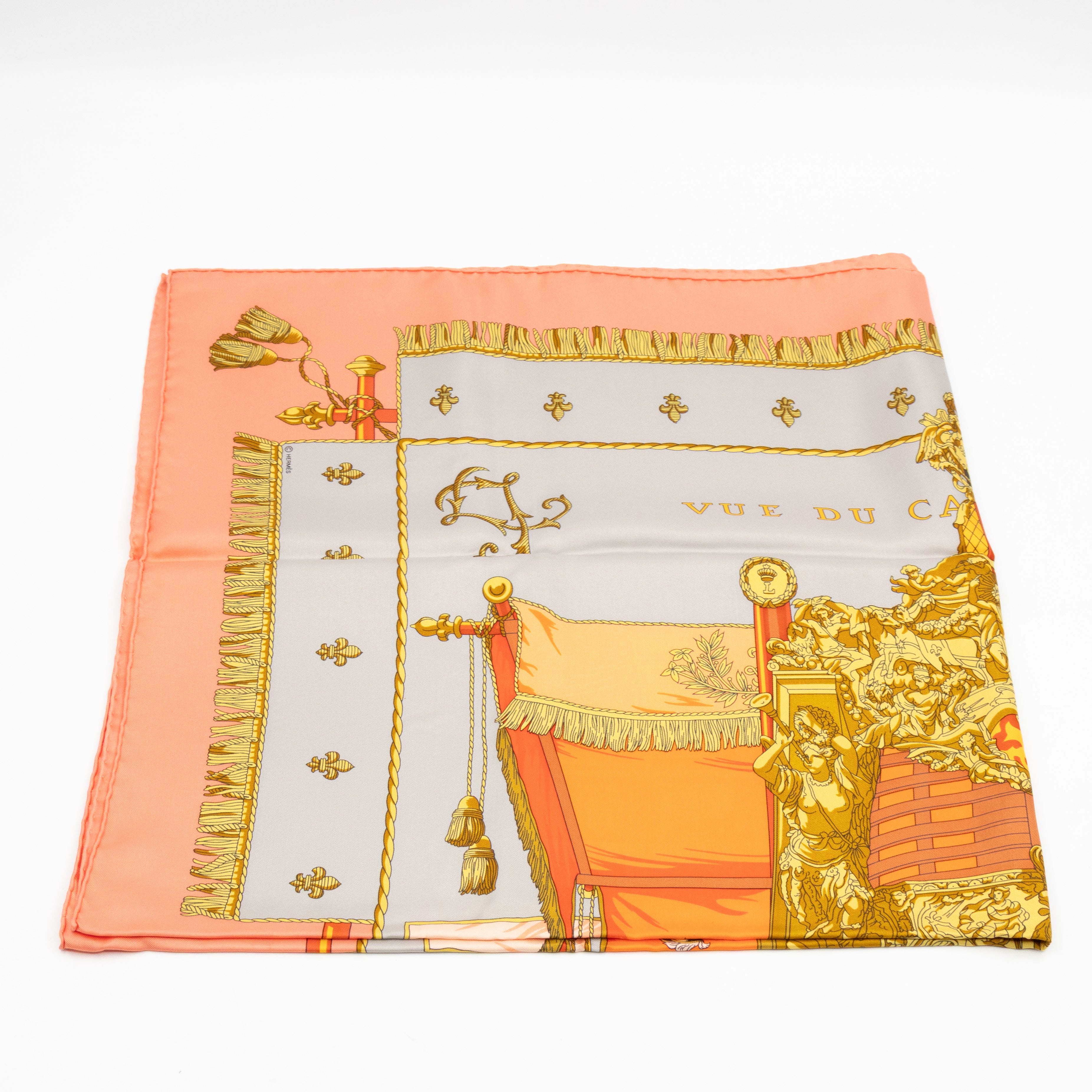 Silk Scarf 90 La Reale Vue Du Carrosse De Coral