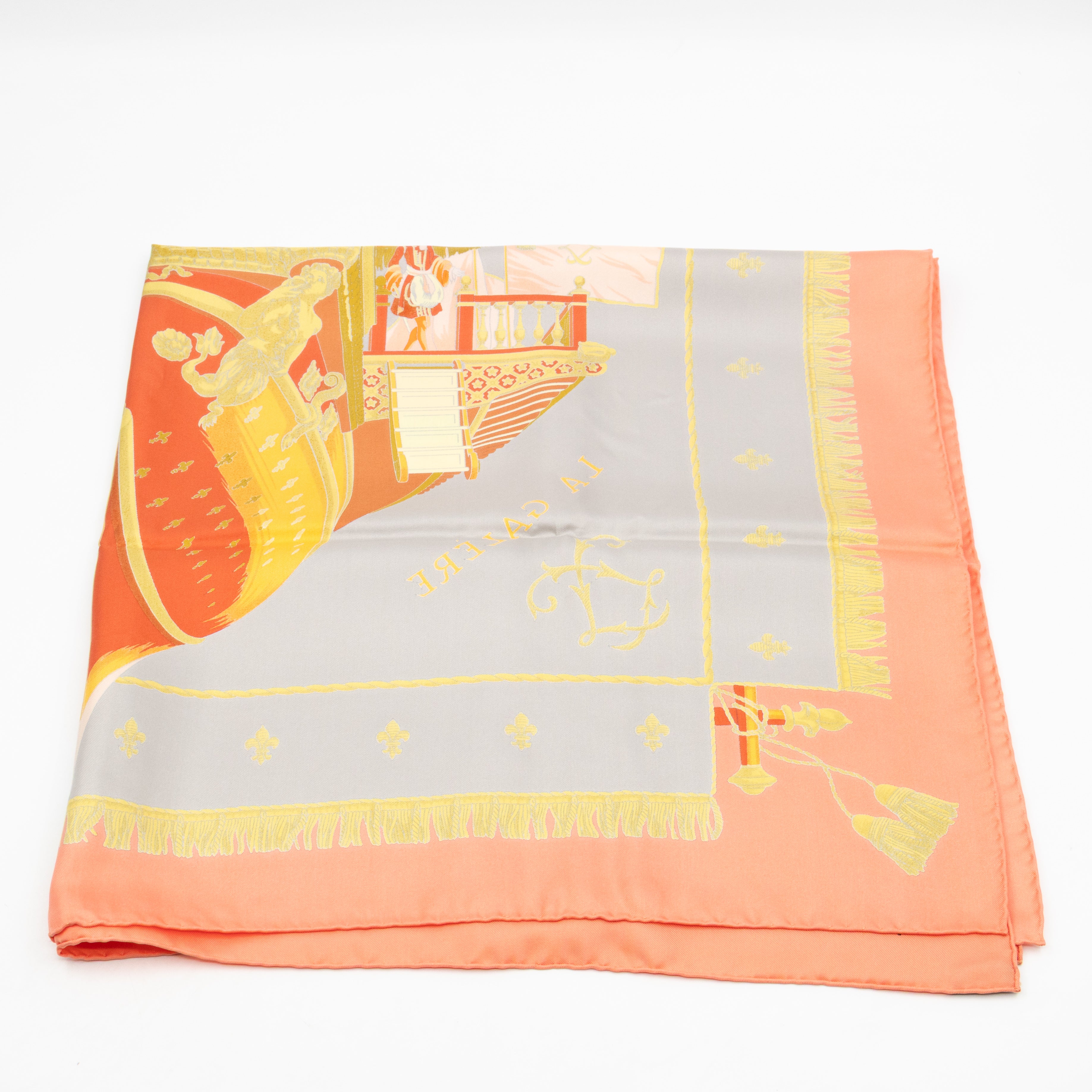 Silk Scarf 90 La Reale Vue Du Carrosse De Coral