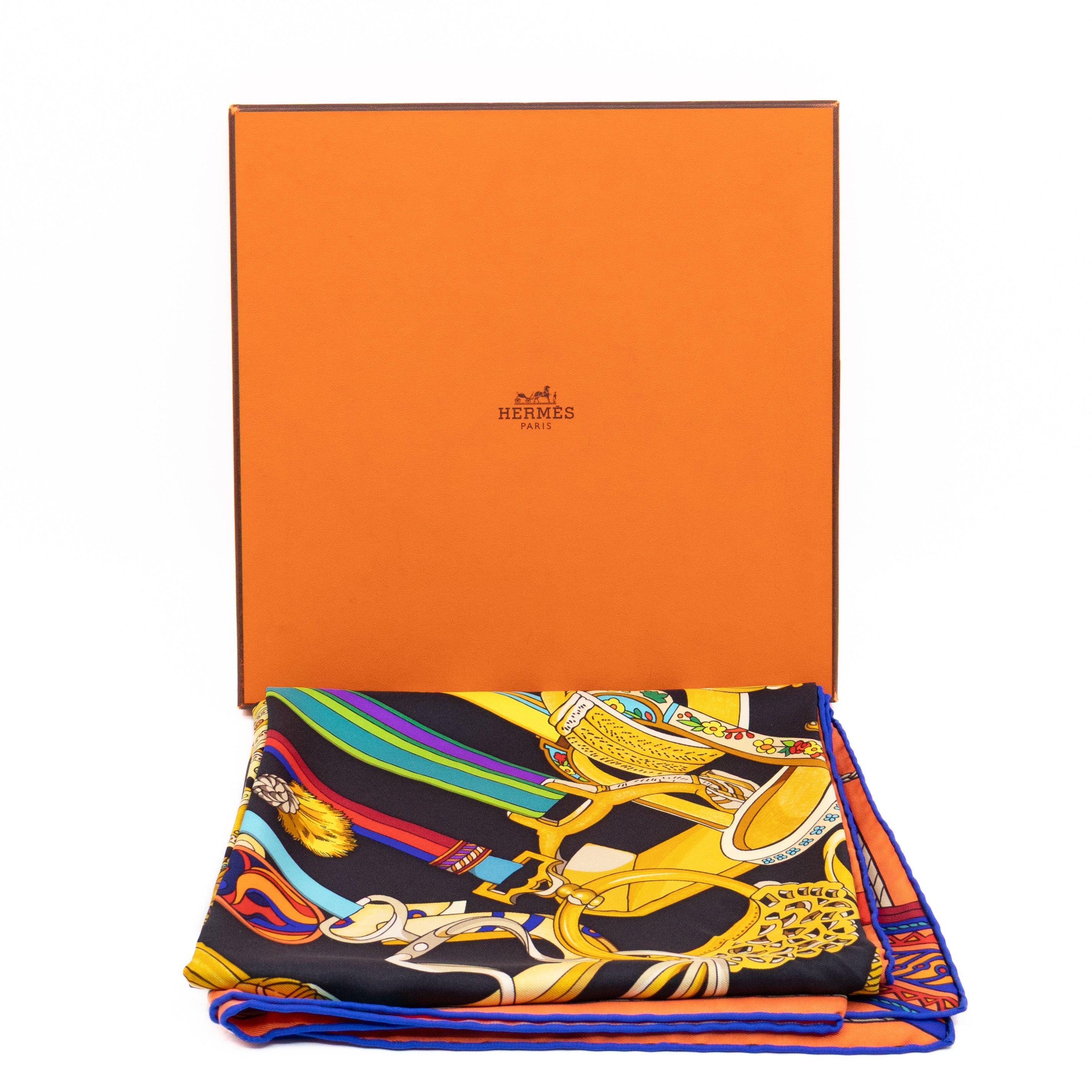 Silk Scarf 90 Concours D Etriers Black & Multicolor
