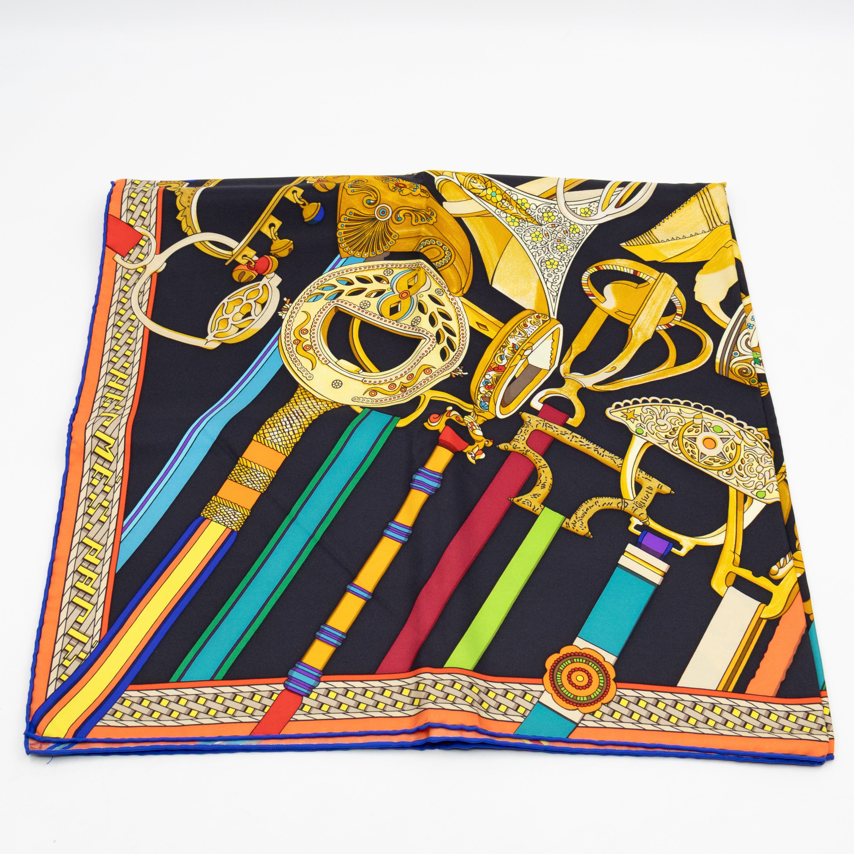 Silk Scarf 90 Concours D Etriers Black & Multicolor