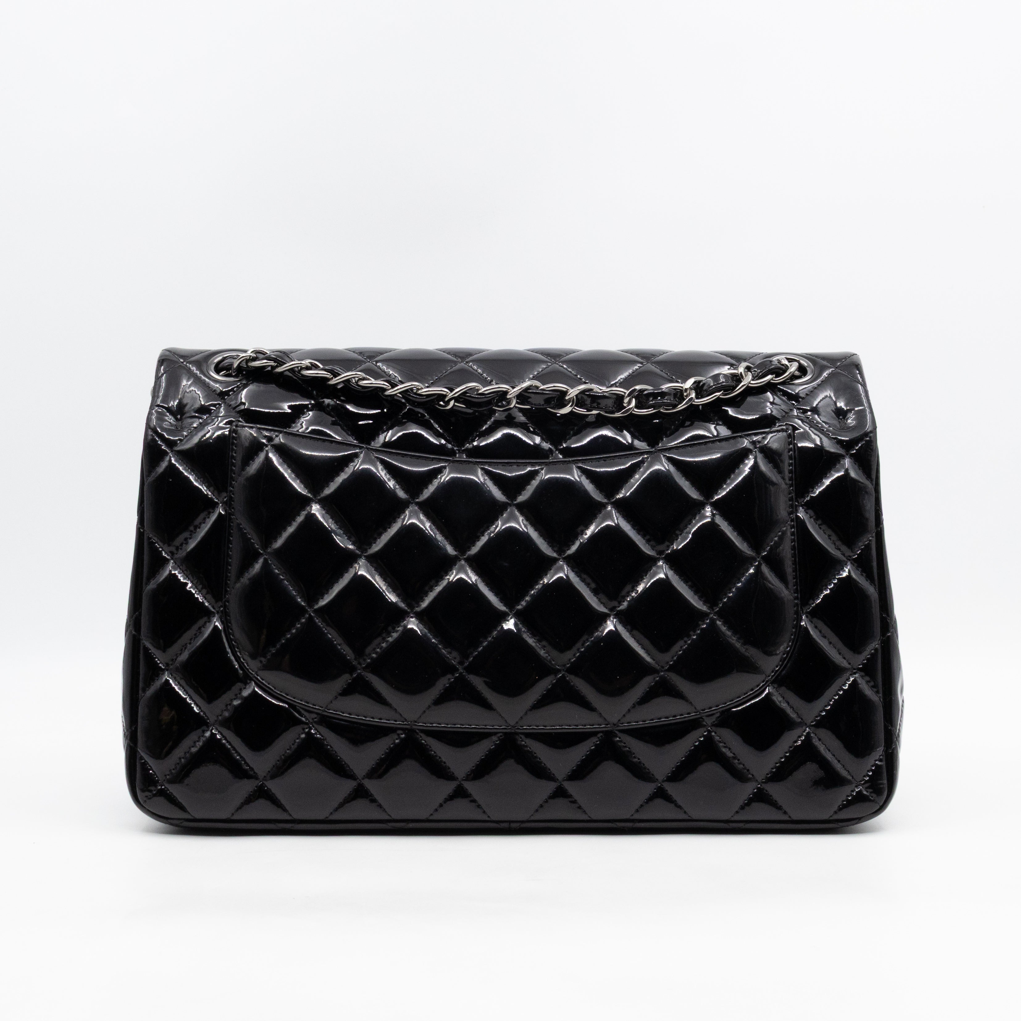 Classic Double Flap Jumbo Black Patent Leather