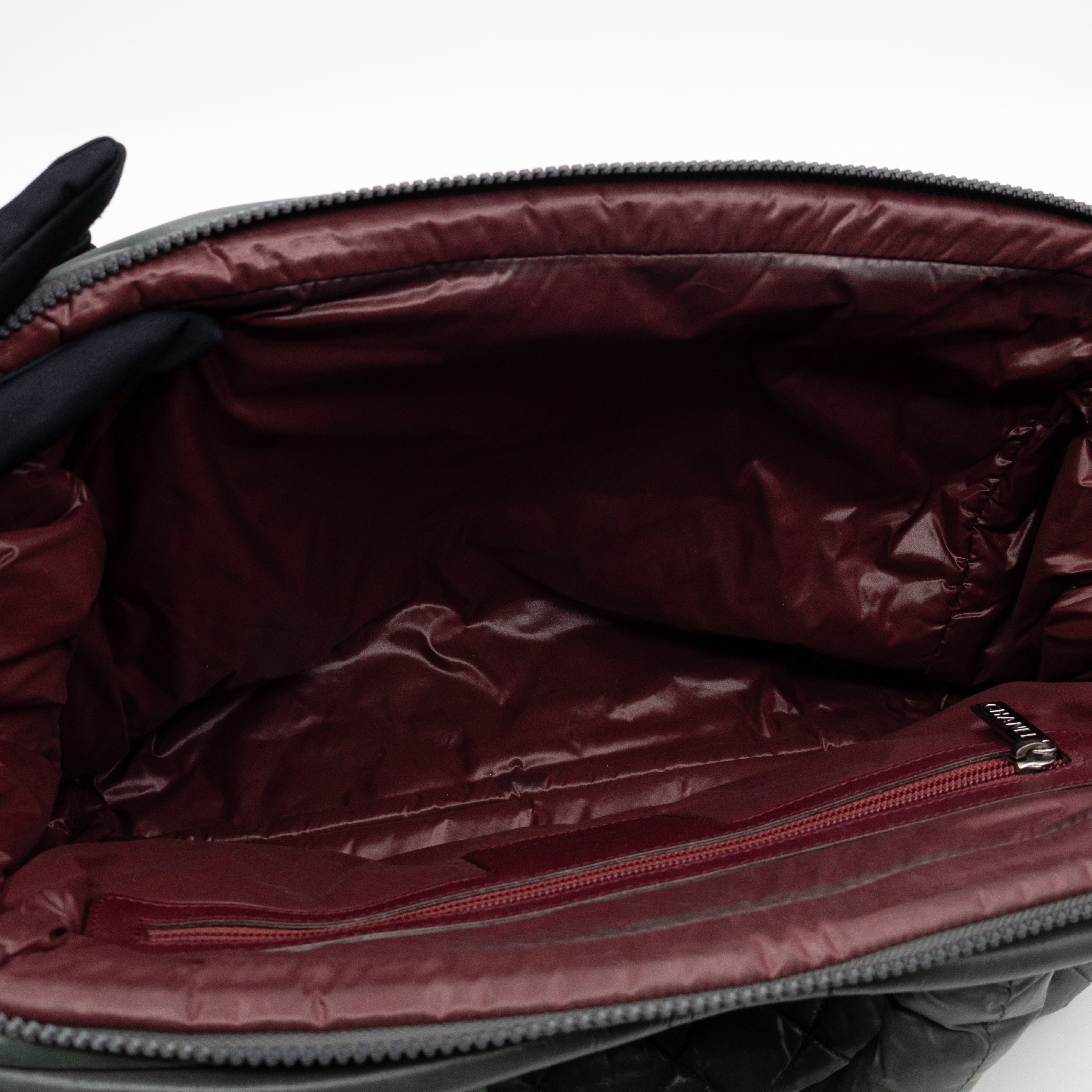 Coco Coon Bowler Bag Dark Green Quilted Nylon