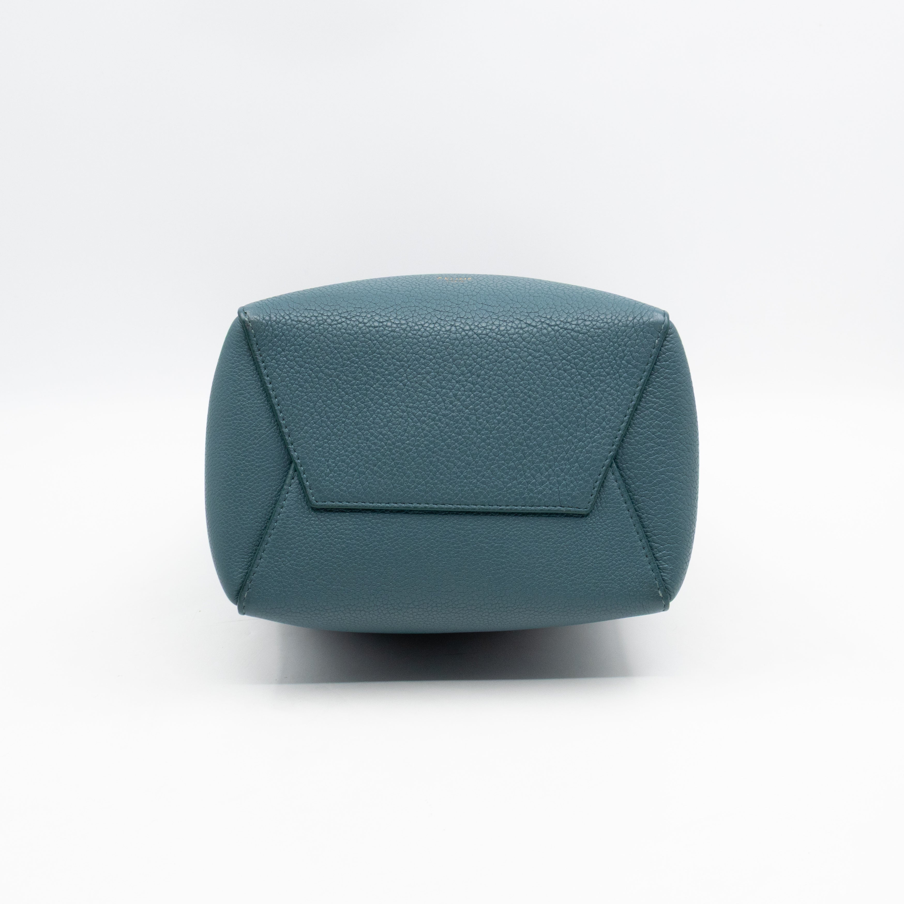 Sangle Seau Small Bucket Bag Turquoise Calfskin Leather